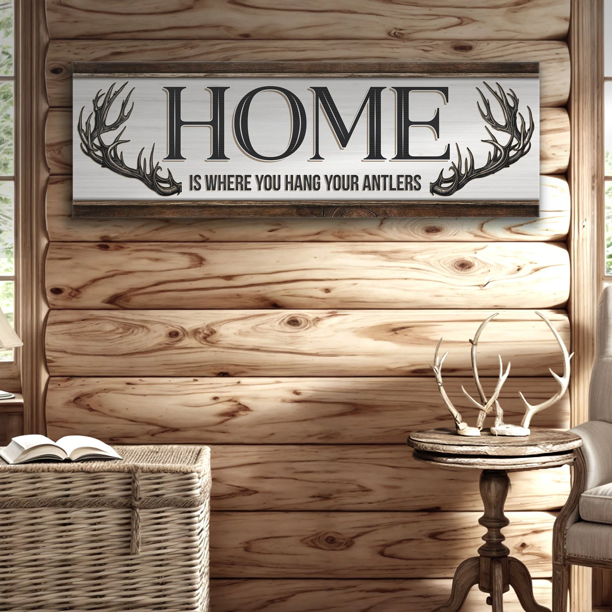 Home Is Where You Hang Your Antlers Sign - Image 3