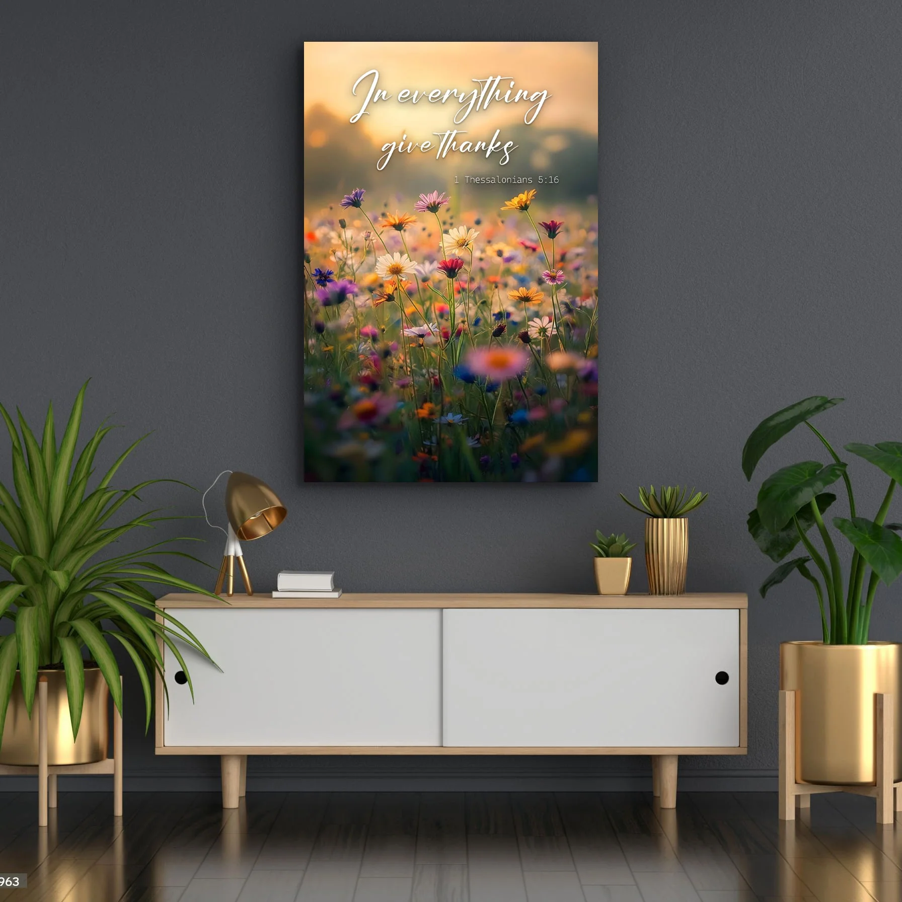 In Everything Give Thanks Faith Wall Sign - Image 2