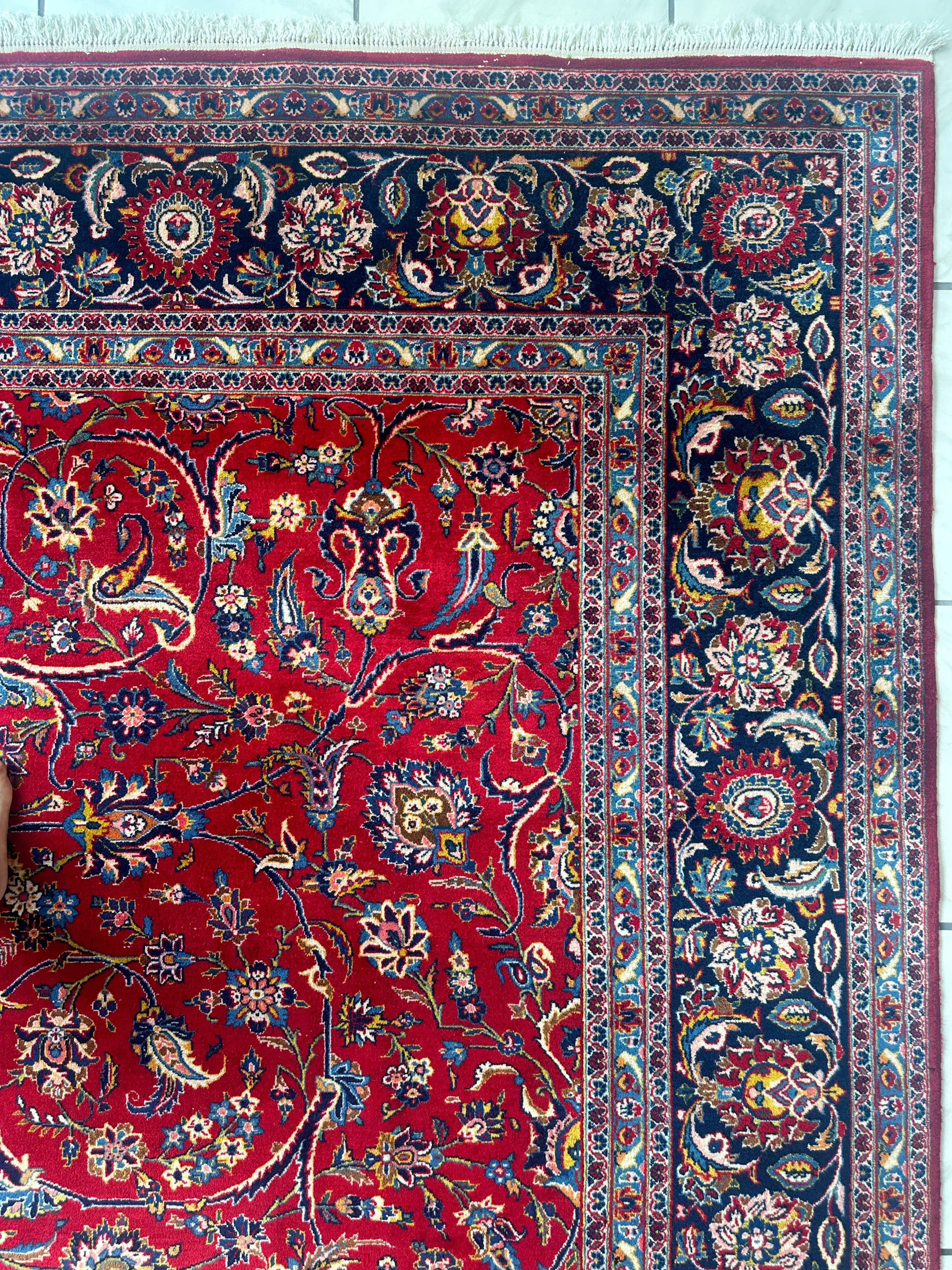 Incredible Persian Kashan All Over Wool Rug 10’2” x 14’ - Image 13
