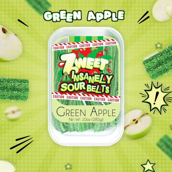 Insanely Sour Green Apple Belts | Zweet | 10 oz - Image 2