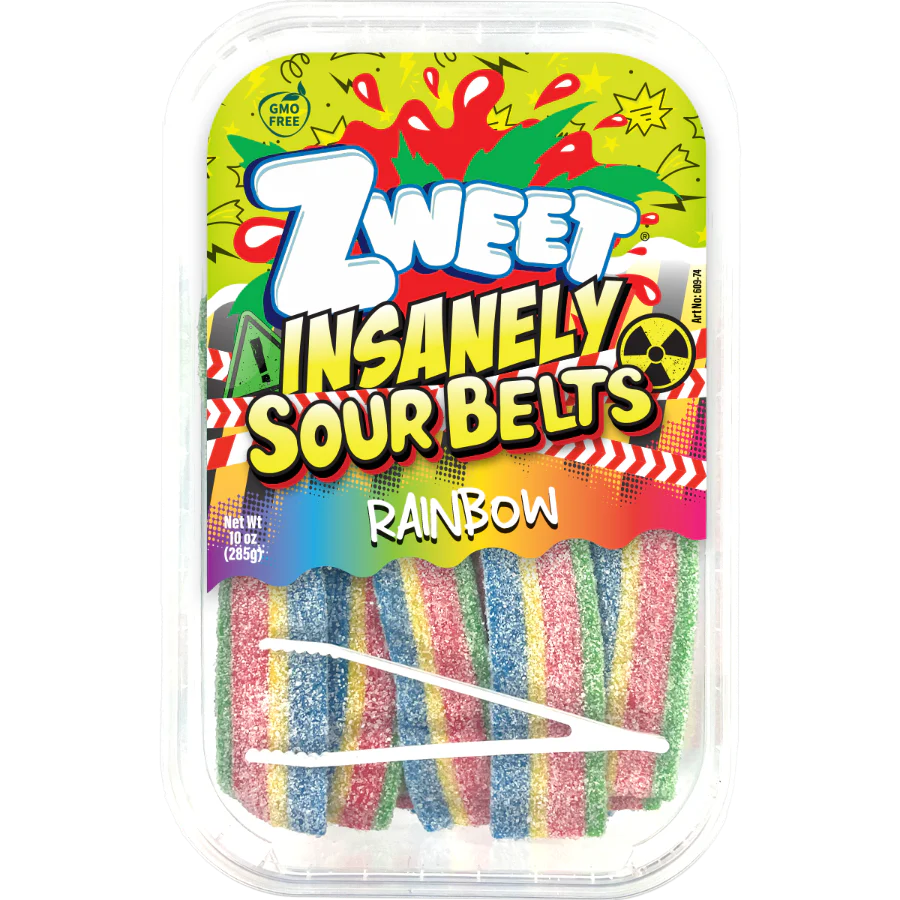 Insanely Sour Rainbow Belts | Zweet | 10 oz