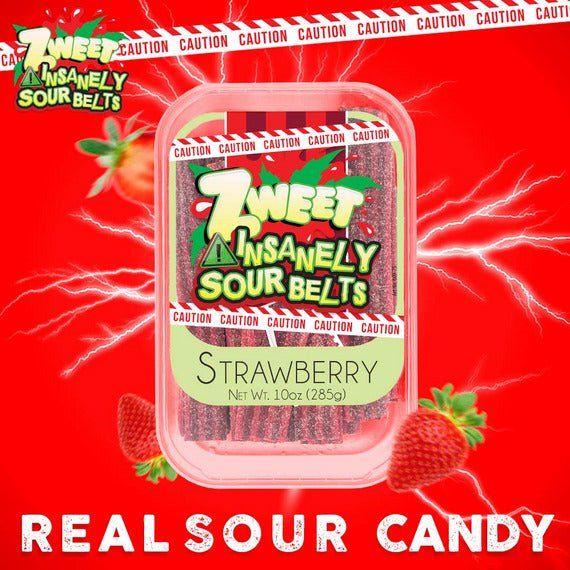 Insanely Sour Strawberry Belts | Zweet | 10 oz - Image 5