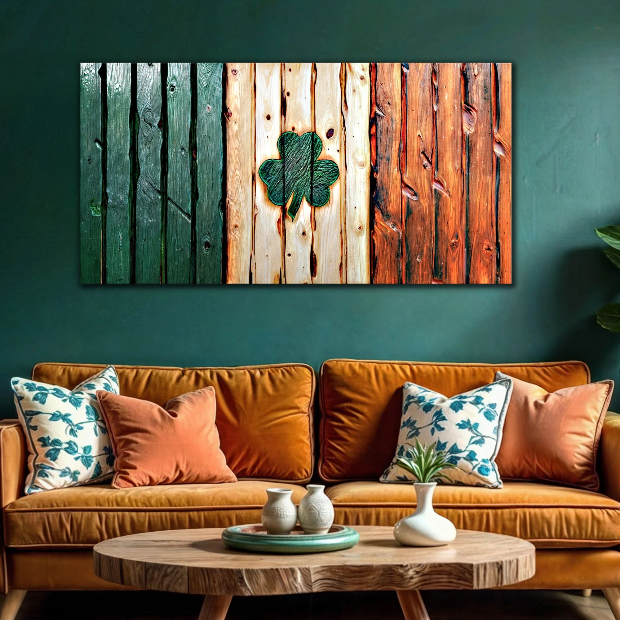 Irish Shamrock Glory Wooden Flag Wall Art - Image 2