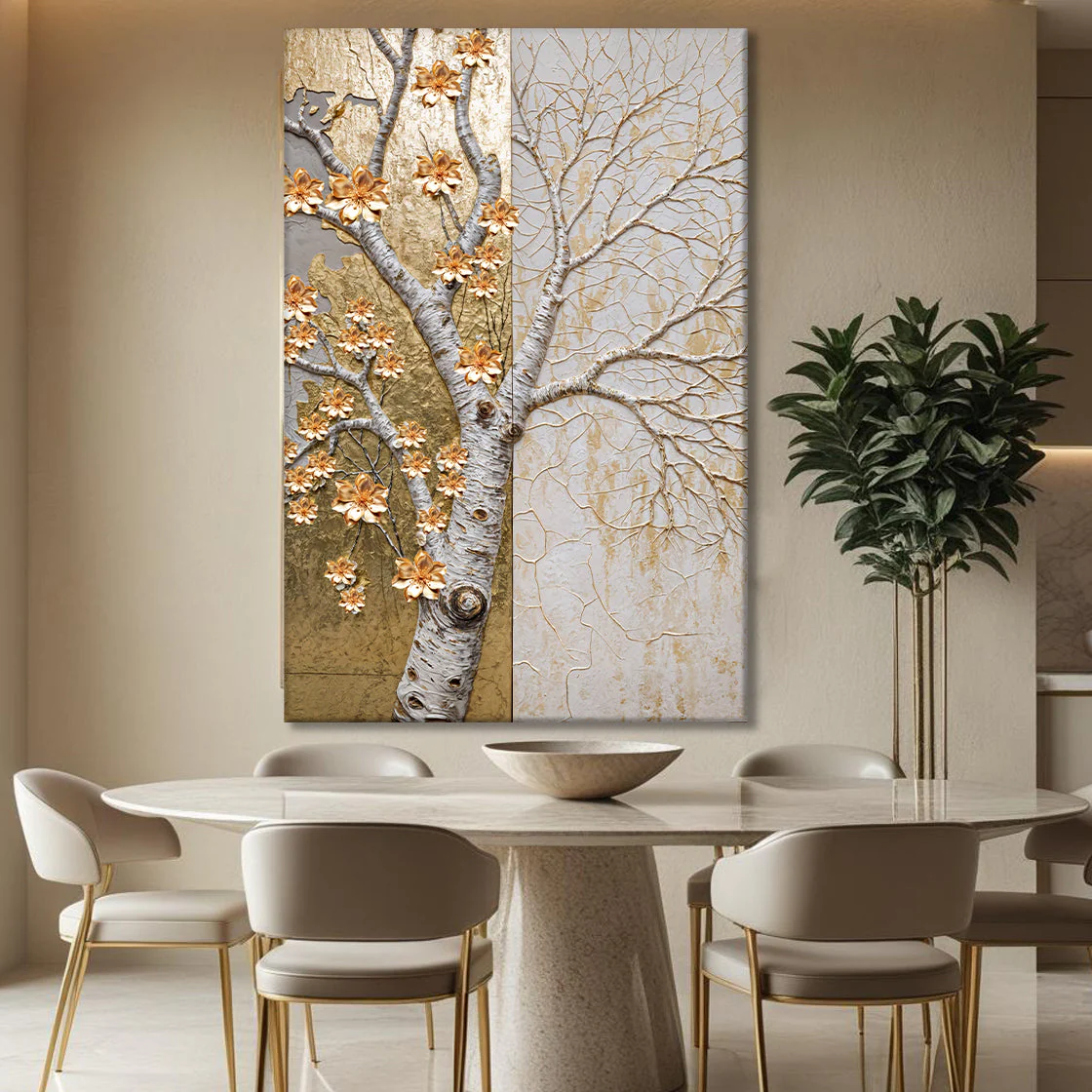 Ivory Seasons Impasto Wall Art - Image 3