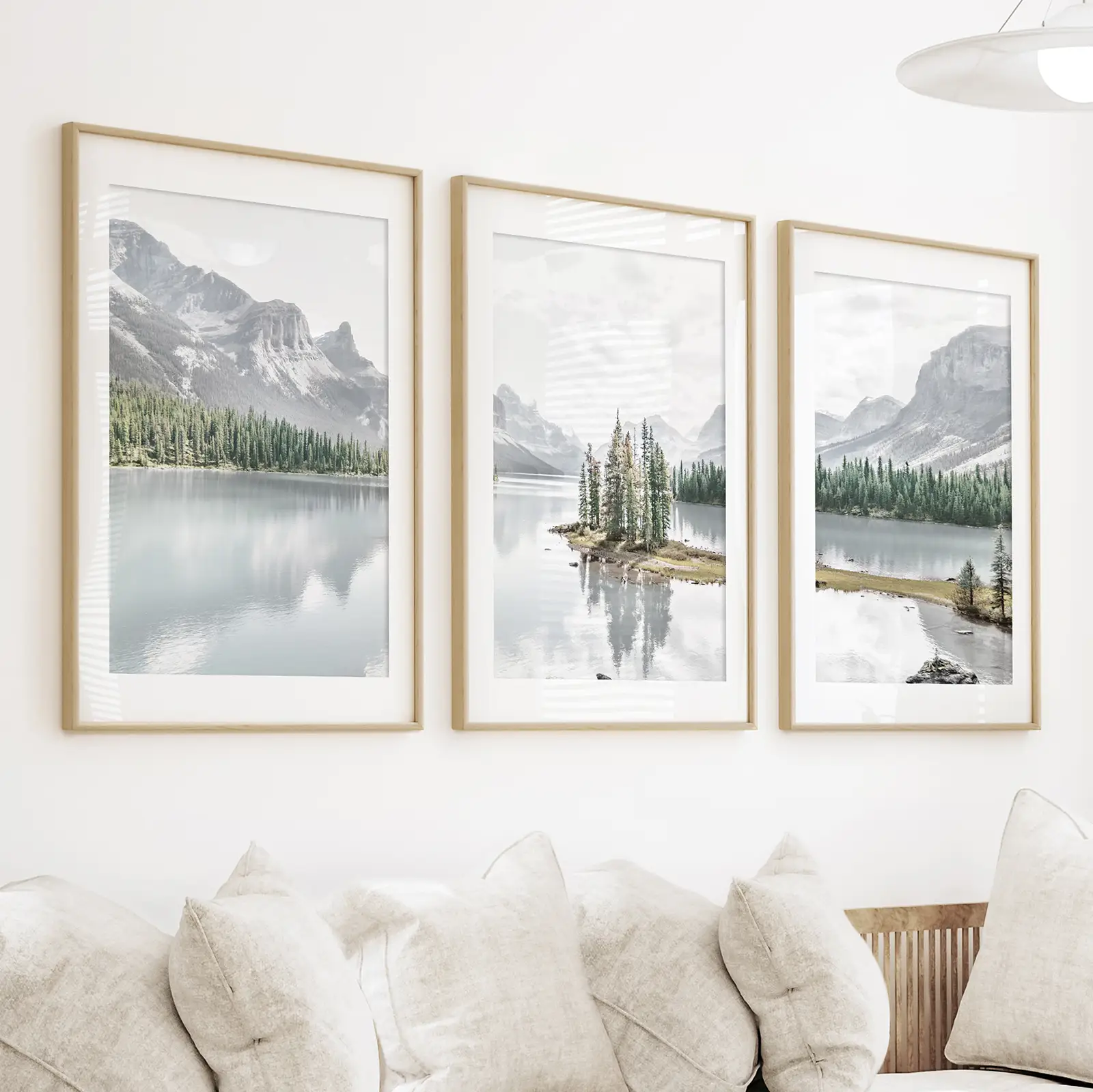 Jasper National Park Mountain Lake Triptych. Canada Nature - Image 2