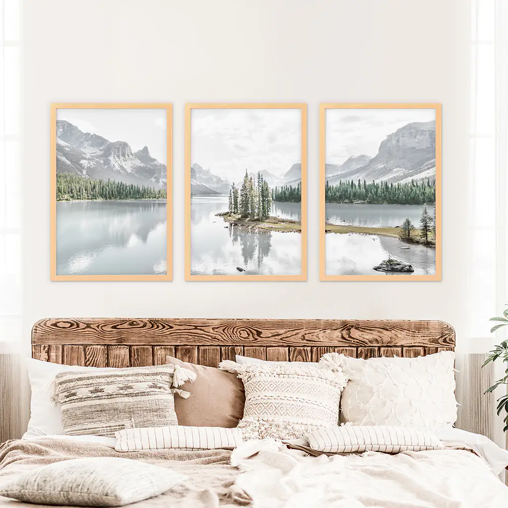 Jasper National Park Mountain Lake Triptych. Canada Nature - Image 8