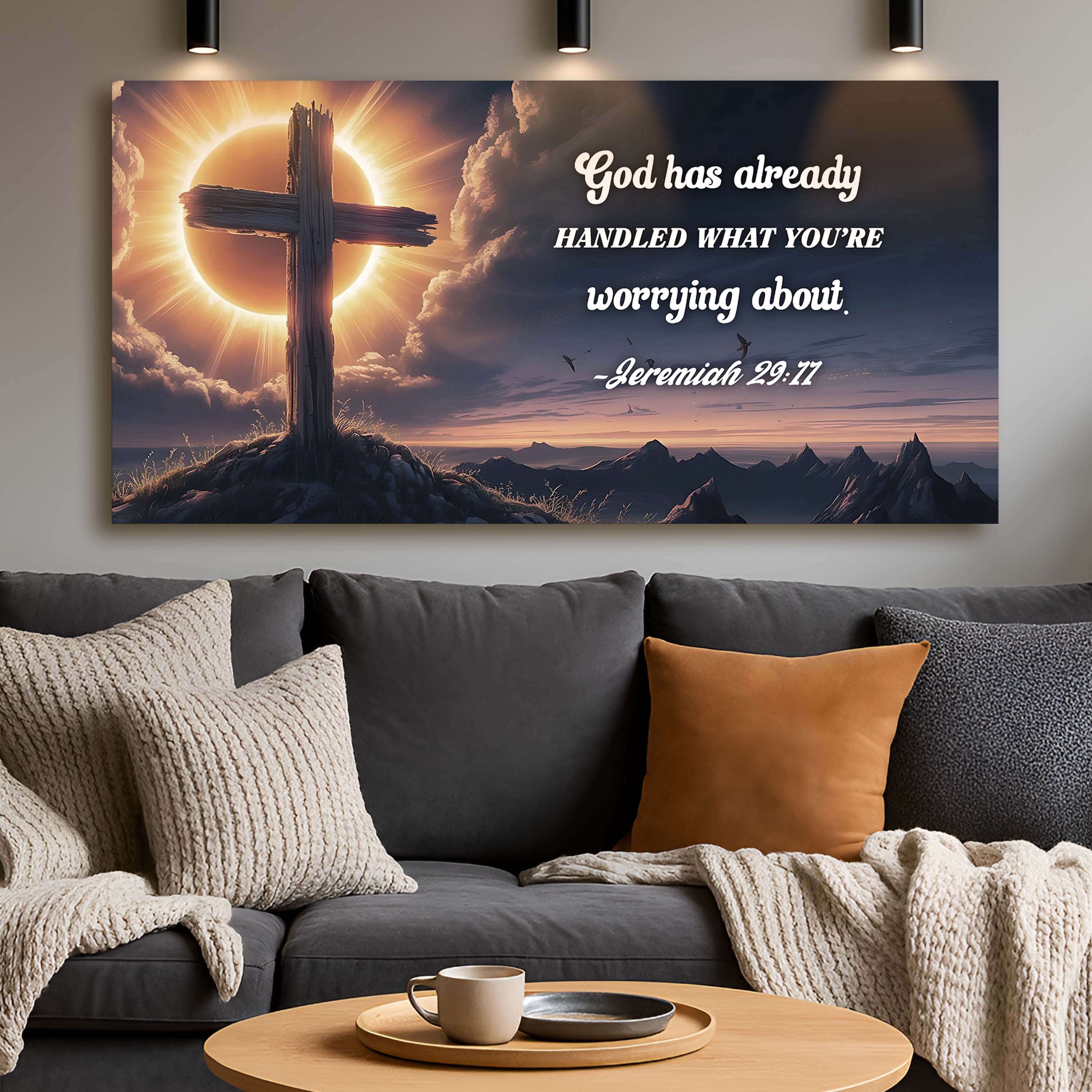 Jeremiah 29:11 - God Has Already Handled What You're Worrying Faith Sign - Image 2
