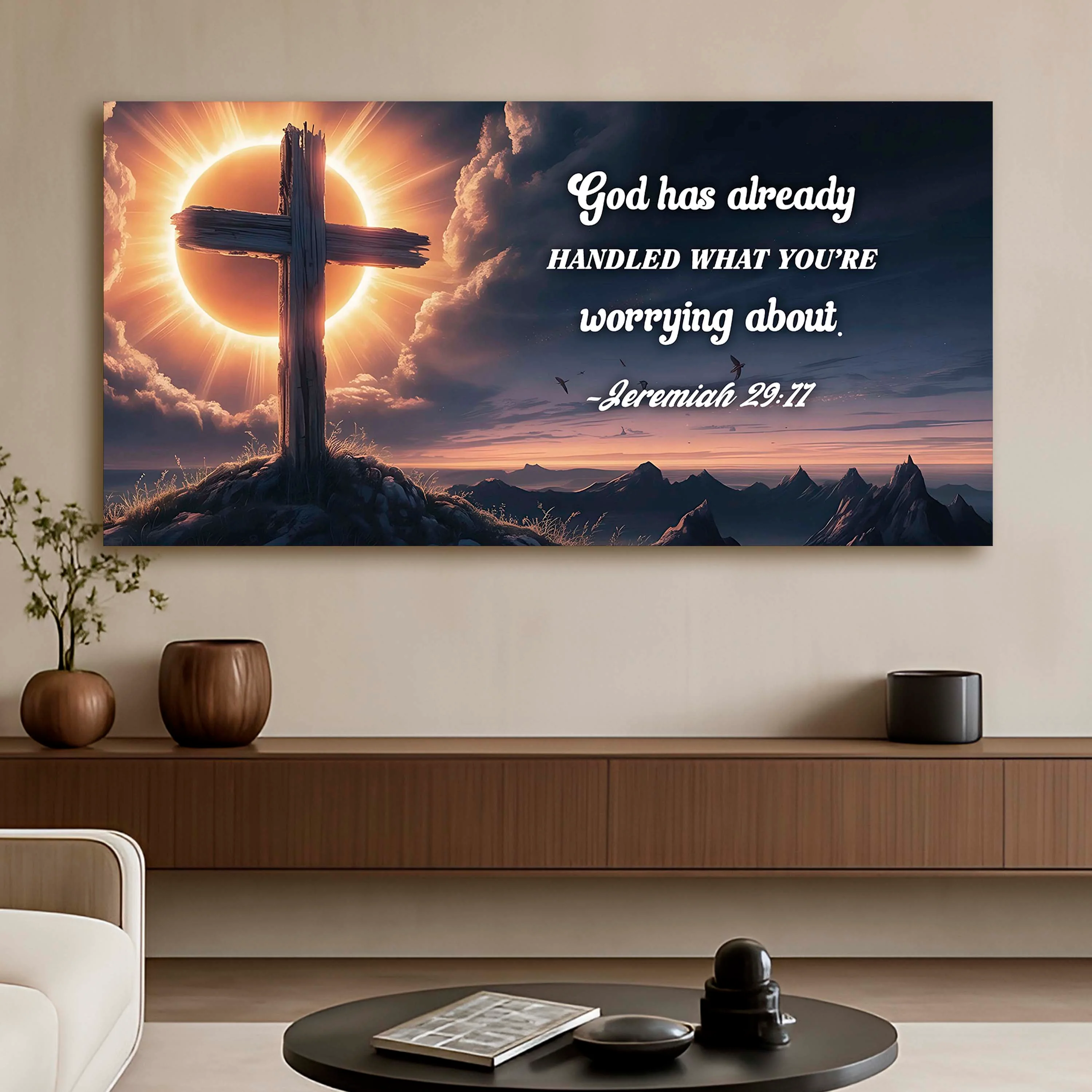 Jeremiah 29:11 - God Has Already Handled What You're Worrying Faith Sign - Image 4