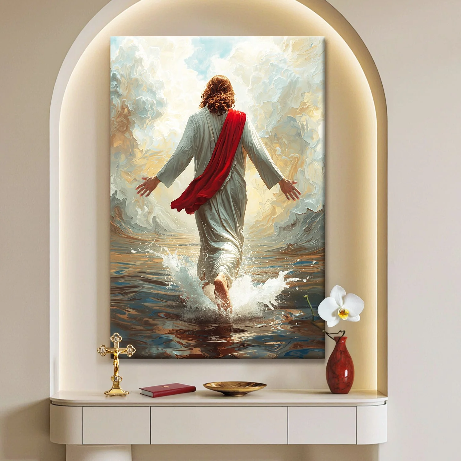 Jesus Christ Walking On Water Faith Wall Art IX - Image 3