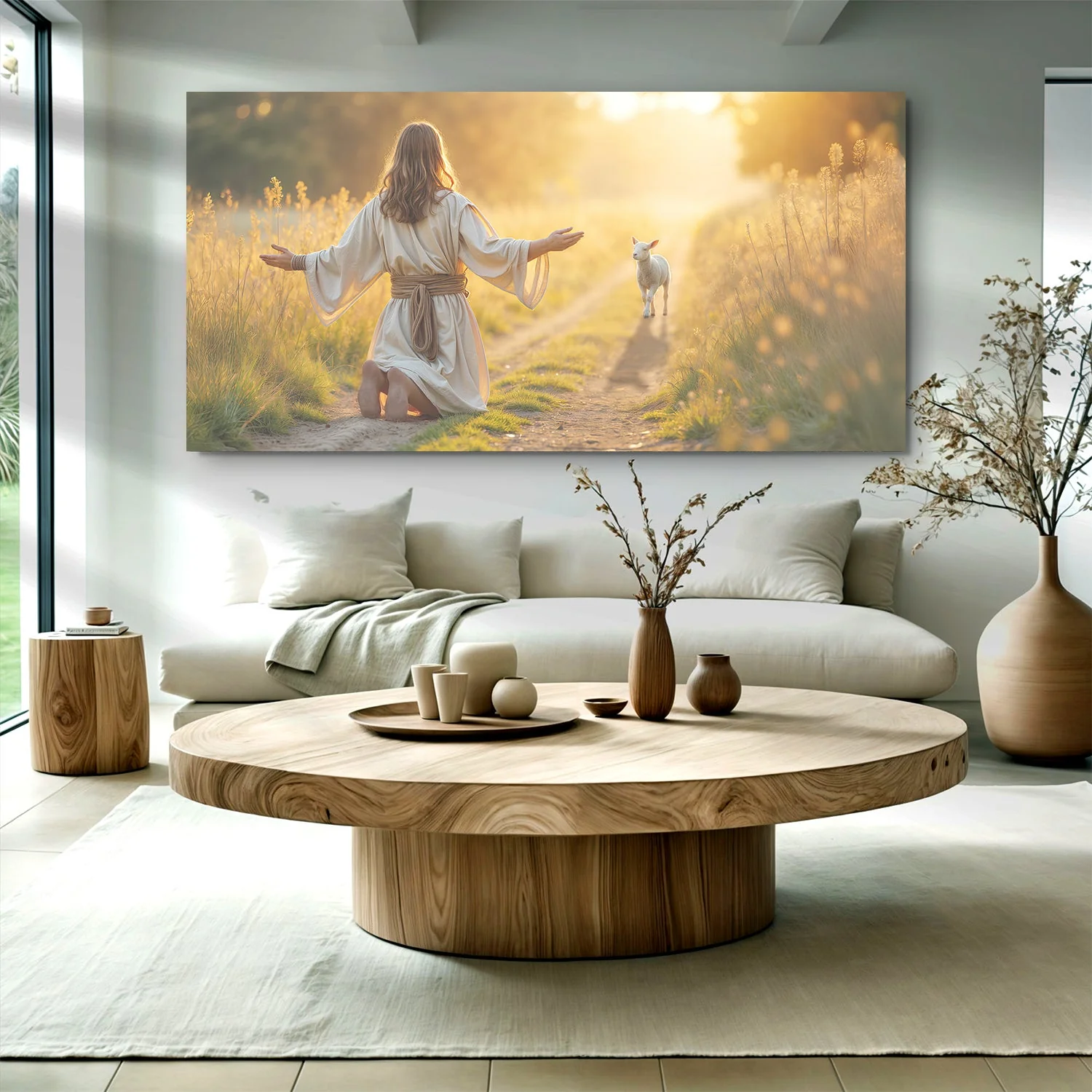 Jesus Protects The Lamb From Wolves Faith Wall Art IX - Image 3