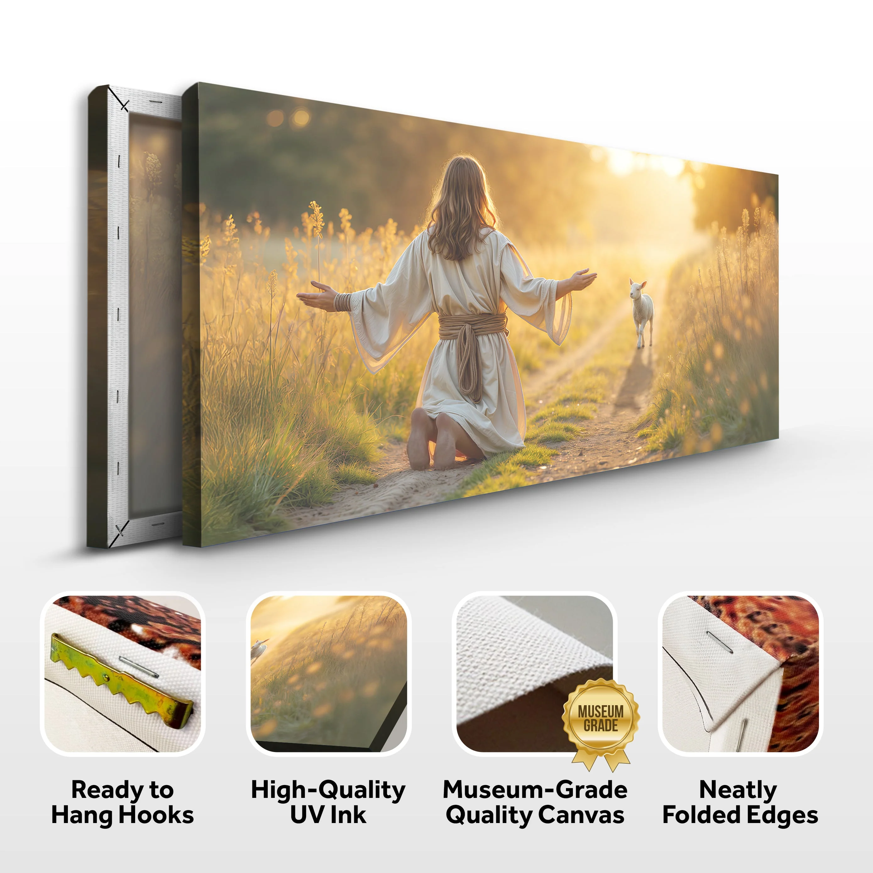 Jesus Protects The Lamb From Wolves Faith Wall Art IX - Image 8