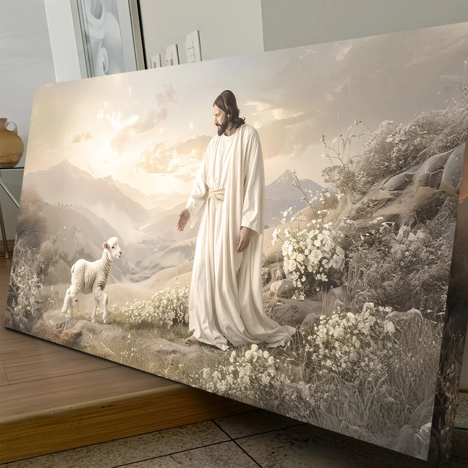 Jesus Protects The Lamb From Wolves Faith Wall Art X - Image 5