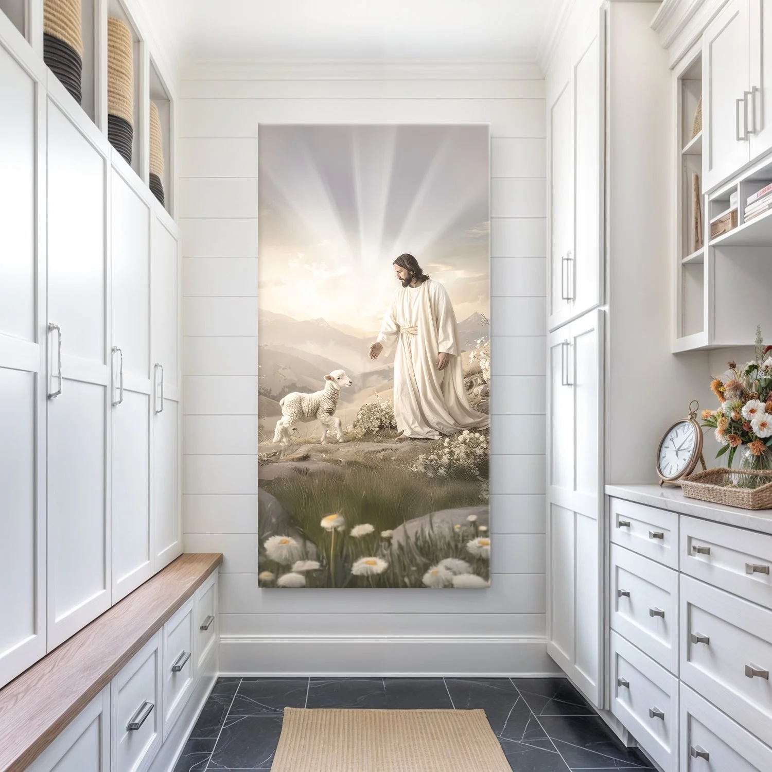 Jesus Protects The Lamb From Wolves Faith Wall Art XII - Image 2