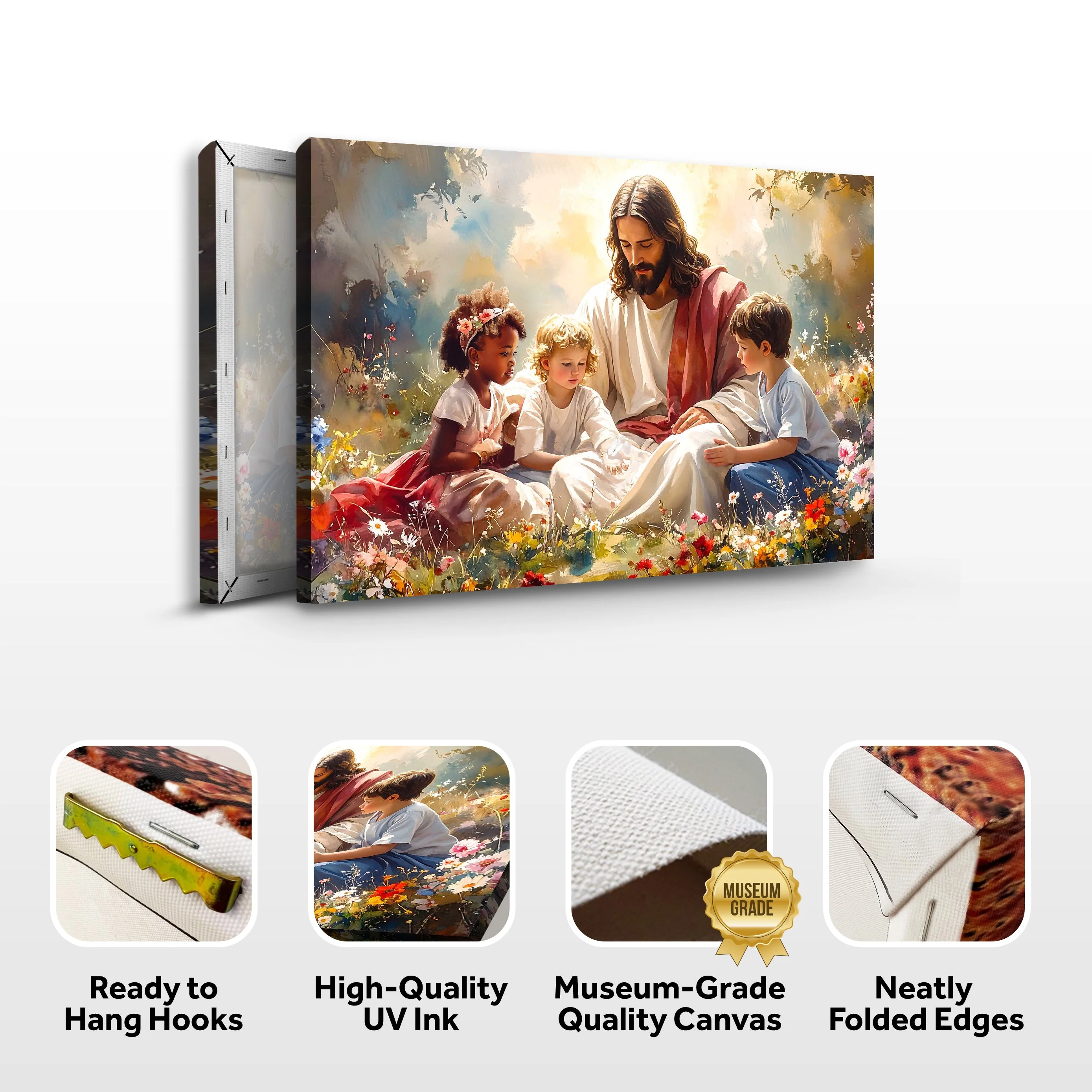 Jesus With Children Faith Wall Art VIII - Image 8