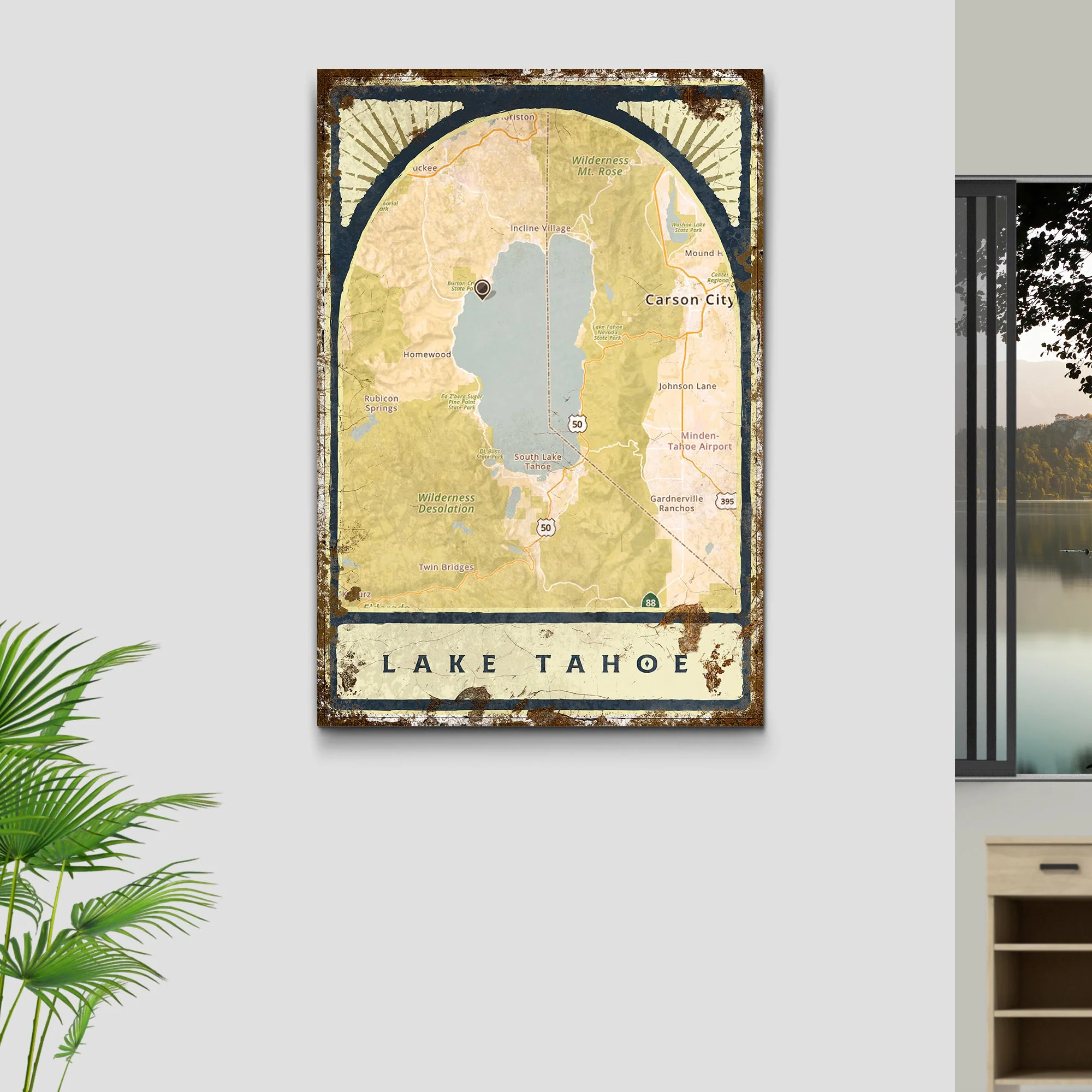 Lake Map Portrait Sign - Image 2