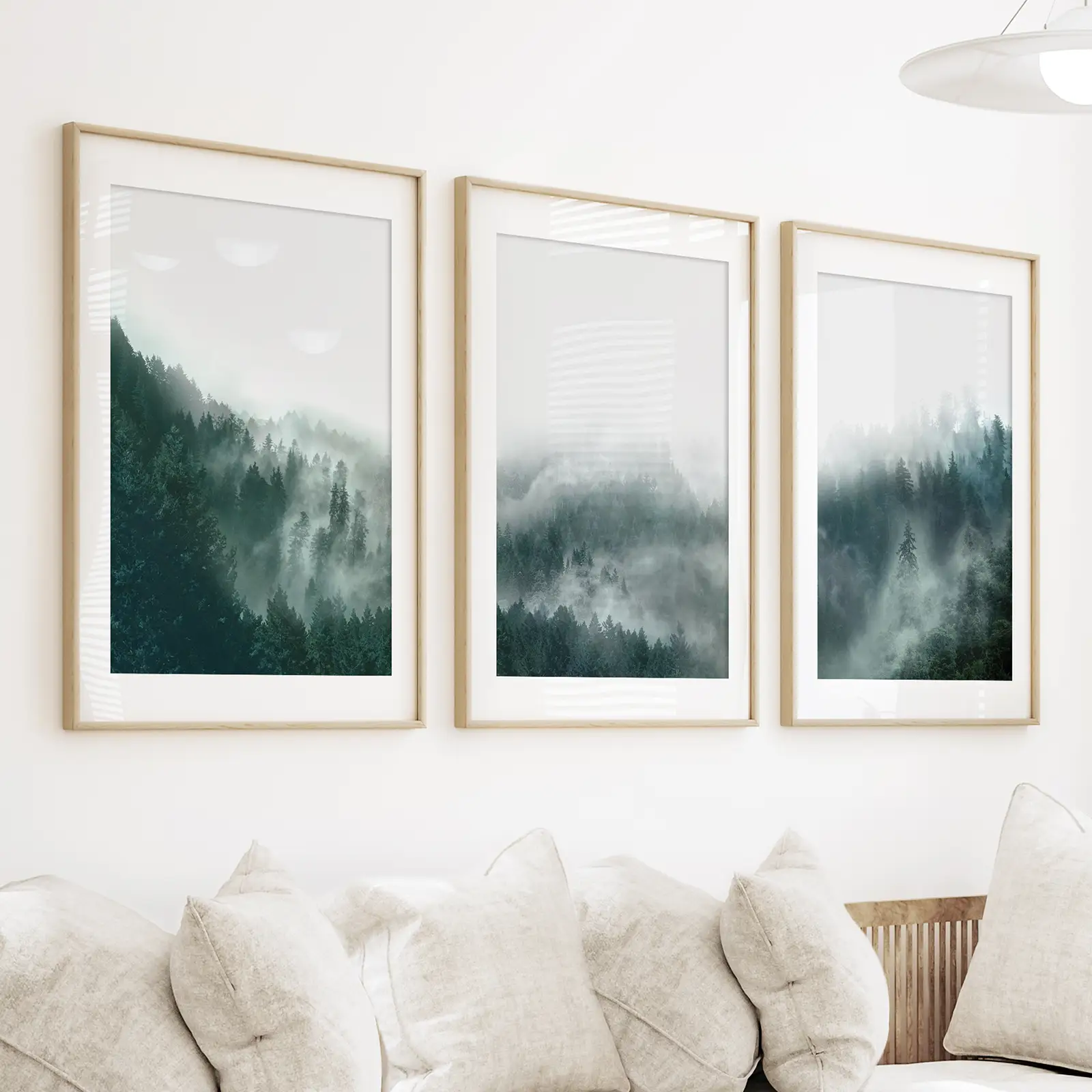 Large Foggy Forest Wall Art Set. Scandinavian Decor - Image 3