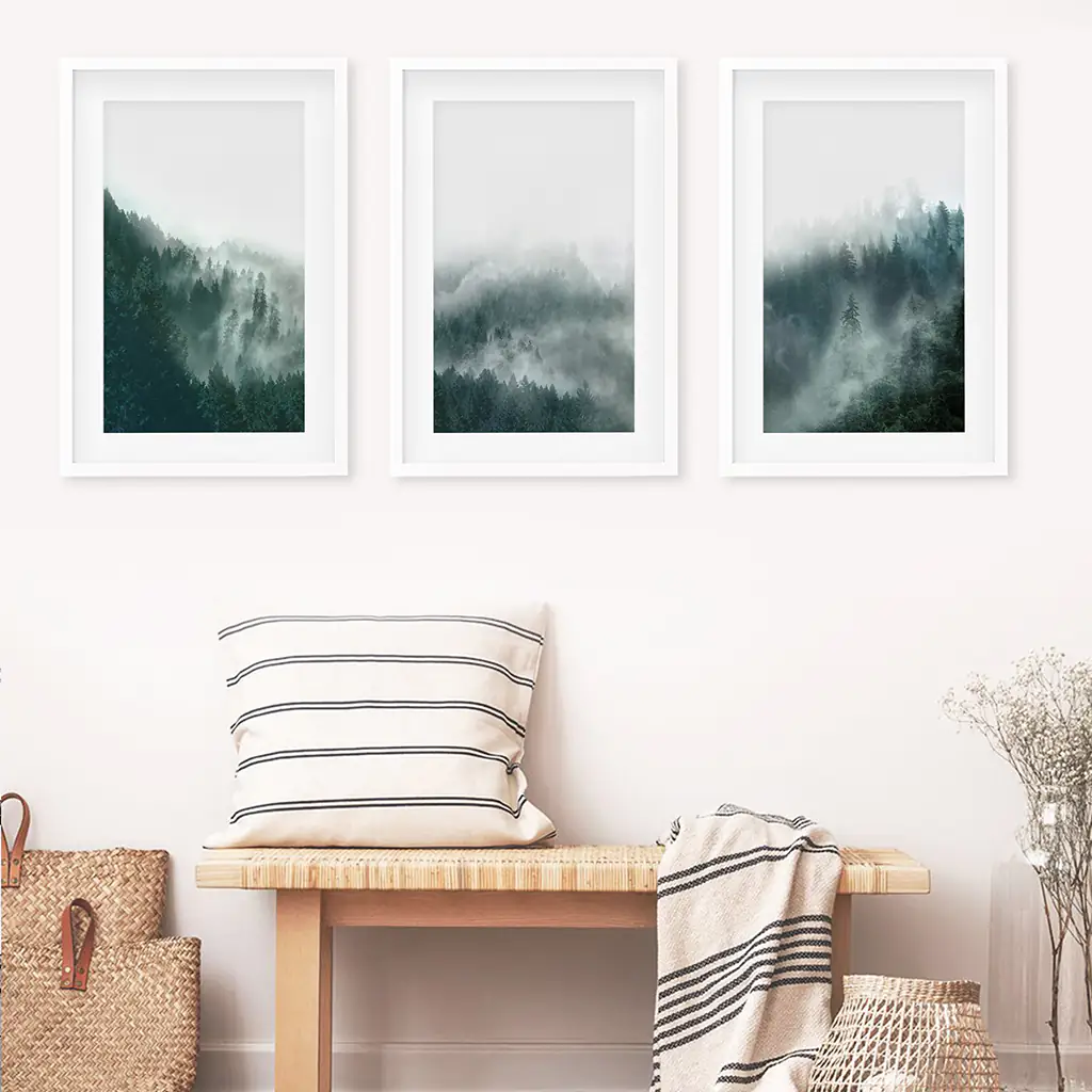 Large Foggy Forest Wall Art Set. Scandinavian Decor - Image 6