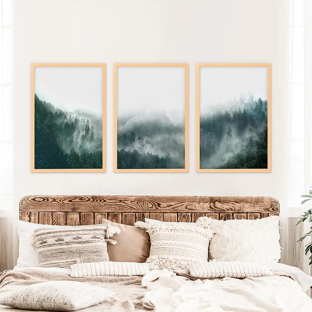 Large Foggy Forest Wall Art Set. Scandinavian Decor - Image 7