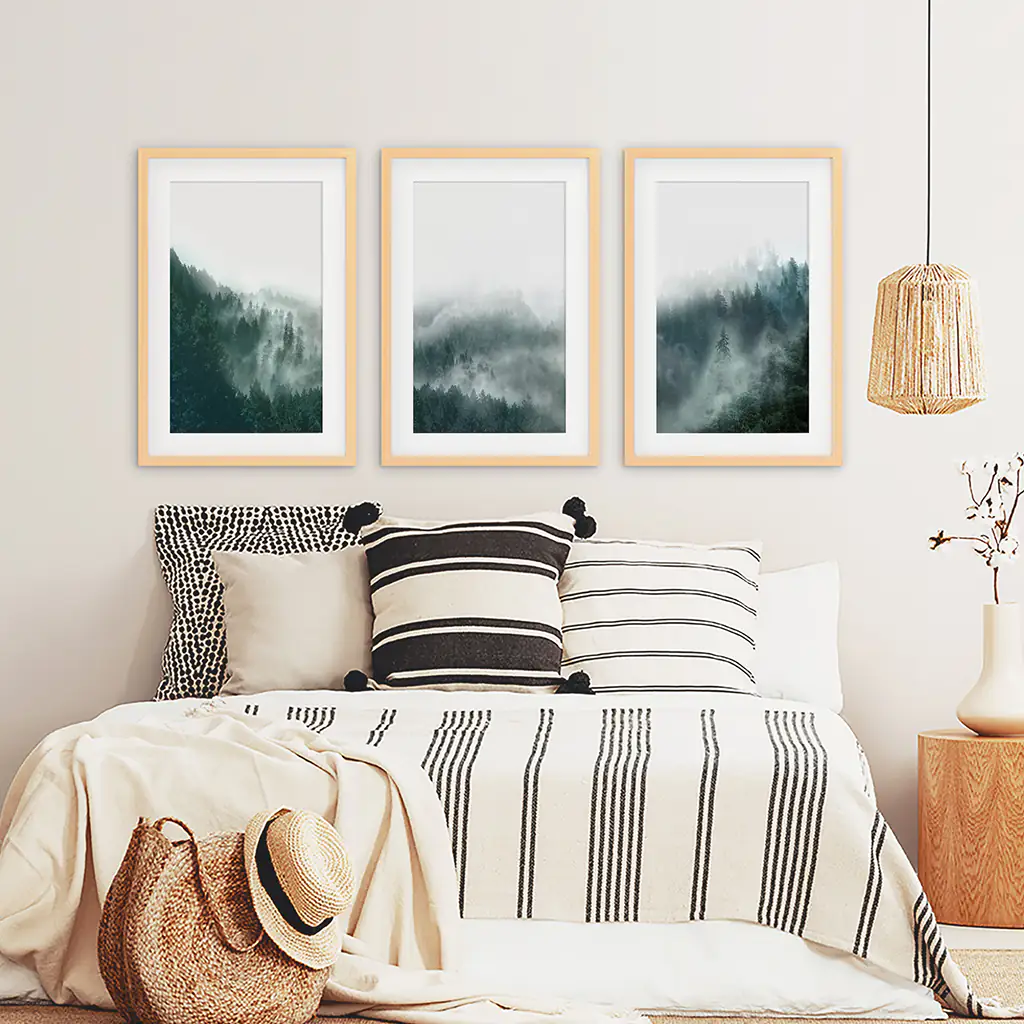 Large Foggy Forest Wall Art Set. Scandinavian Decor - Image 8