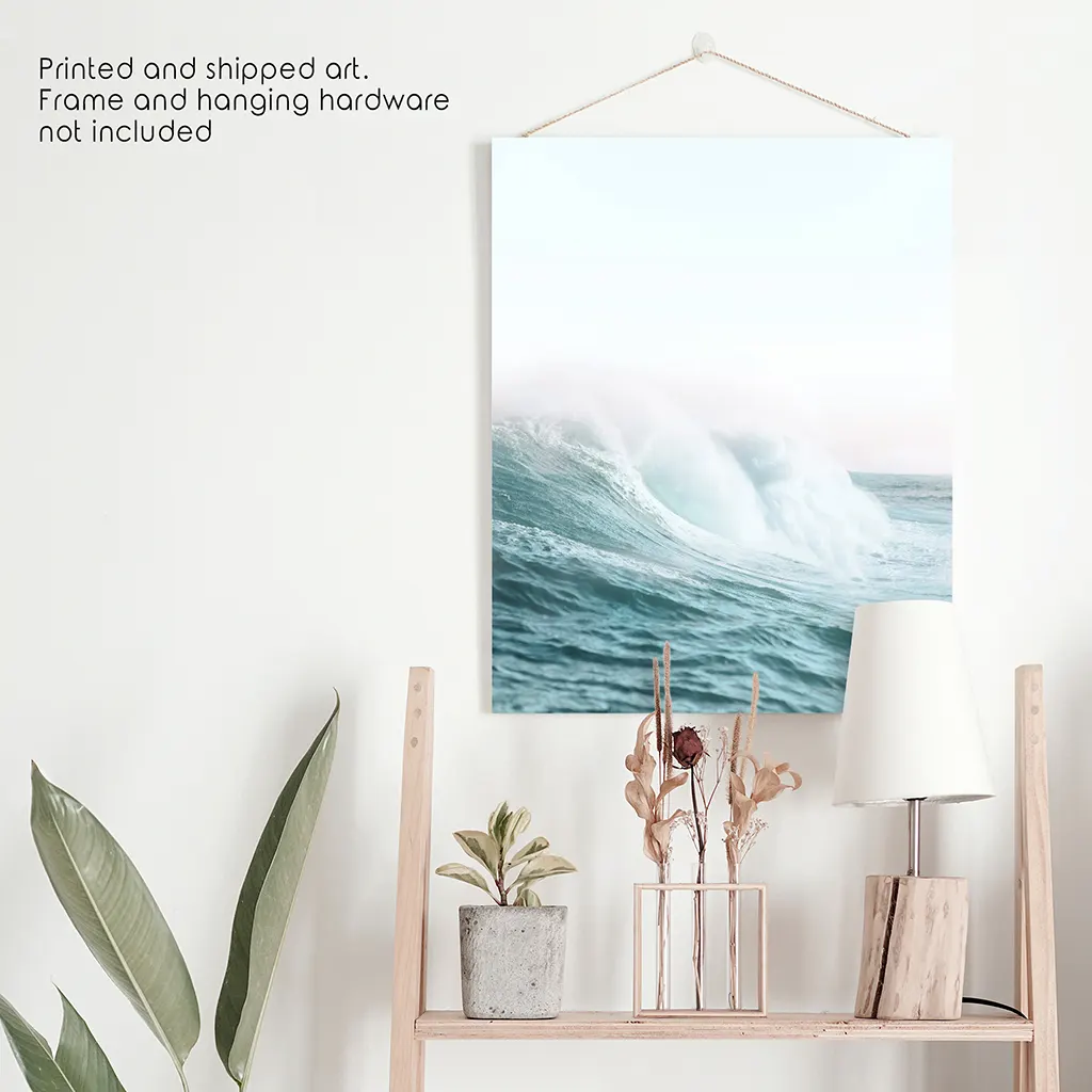 Large Pastel Blue Ocean Waves Print. Nautical Theme - Image 10