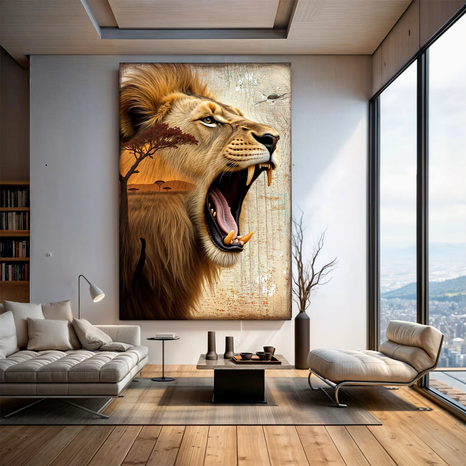 Lion Double Exposure Wall Art - Image 2