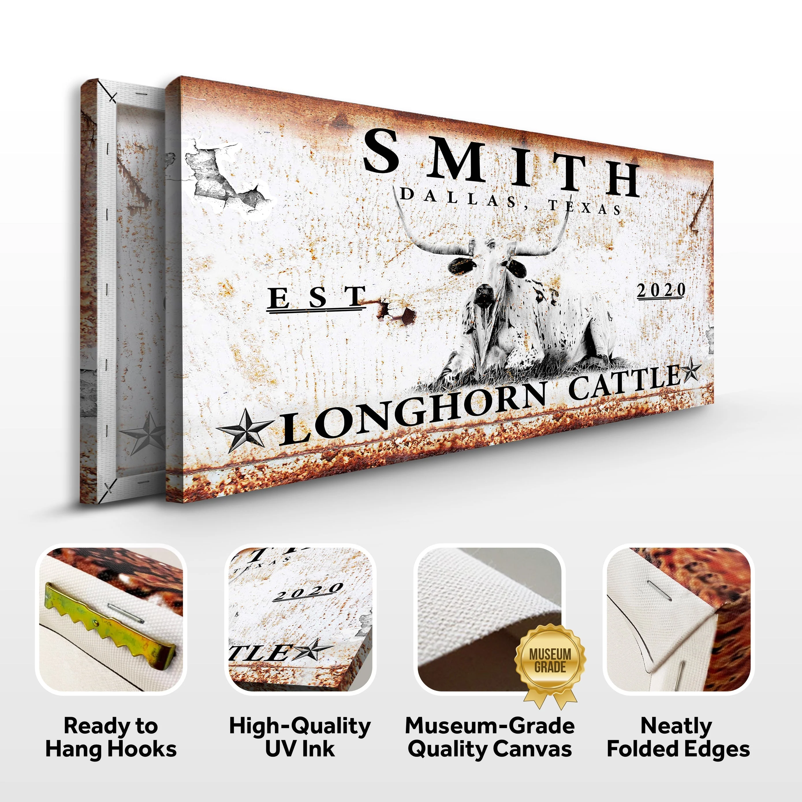 Longhorn Rustic Cattle Sign - Image 5