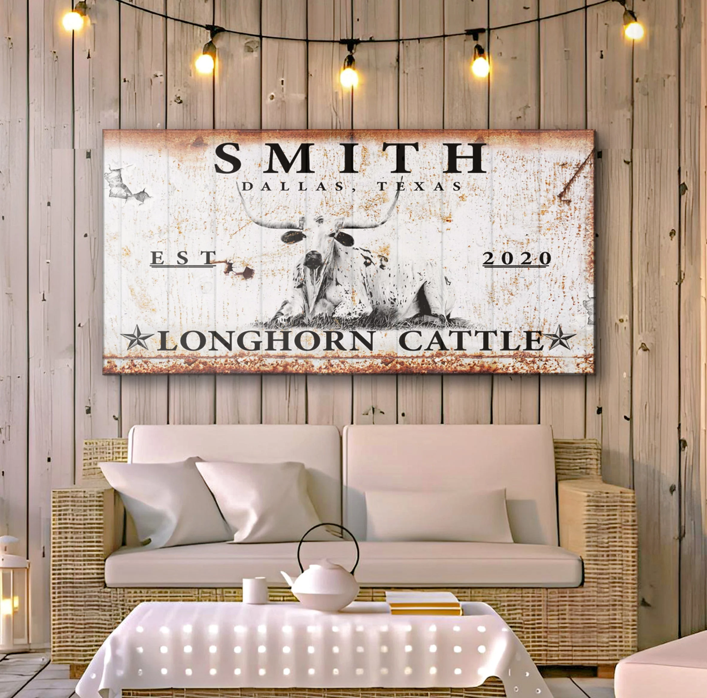 Longhorn Rustic Cattle Sign - Image 2