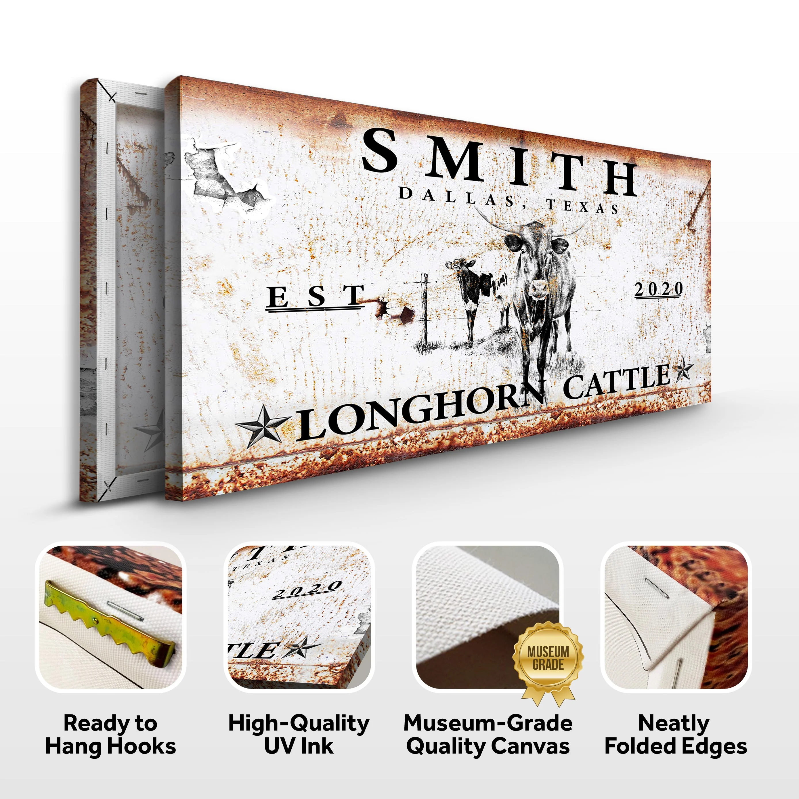 Longhorn Rustic Cattle Sign II - Image 4