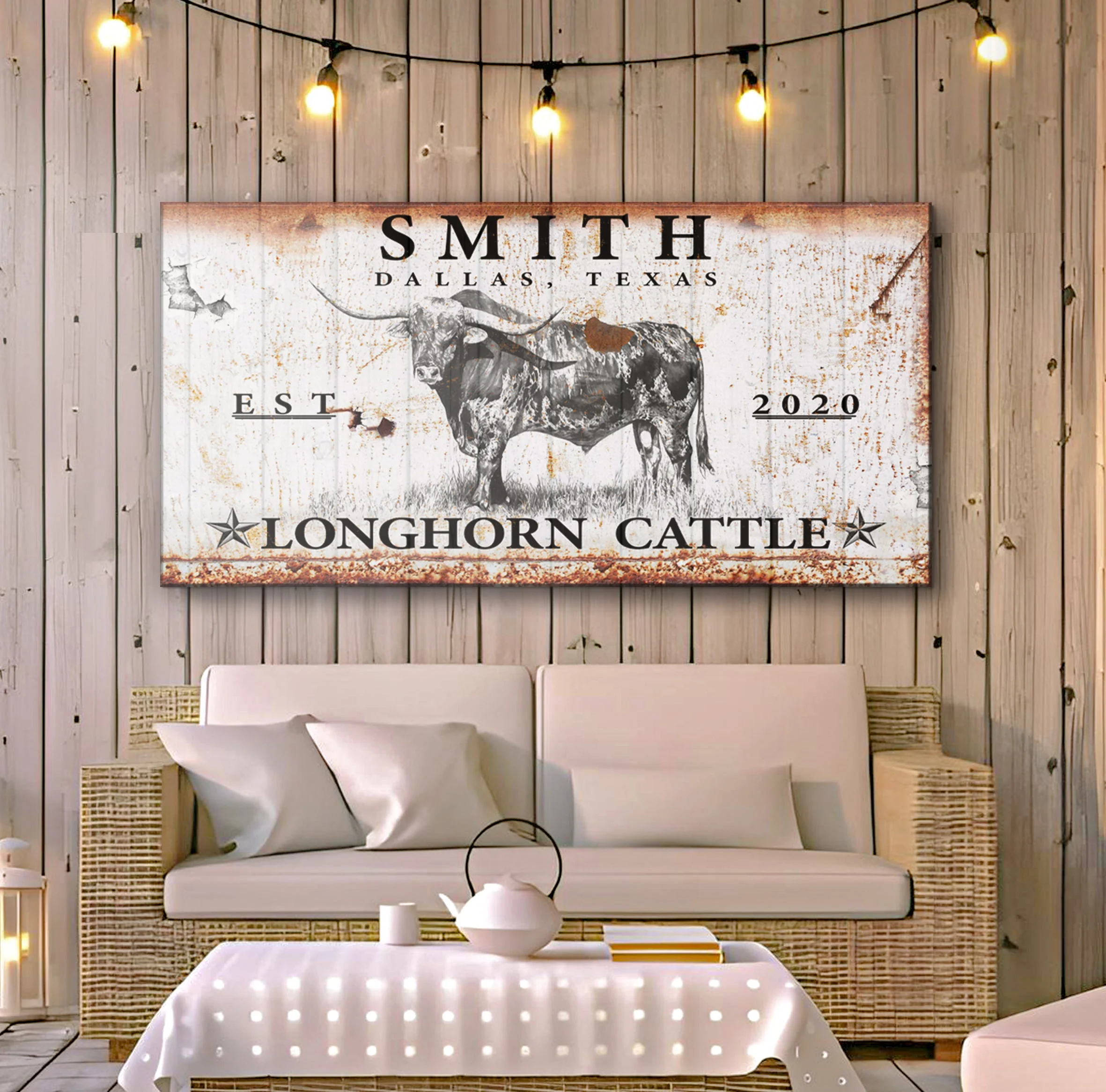 Longhorn Rustic Cattle Sign III - Image 2