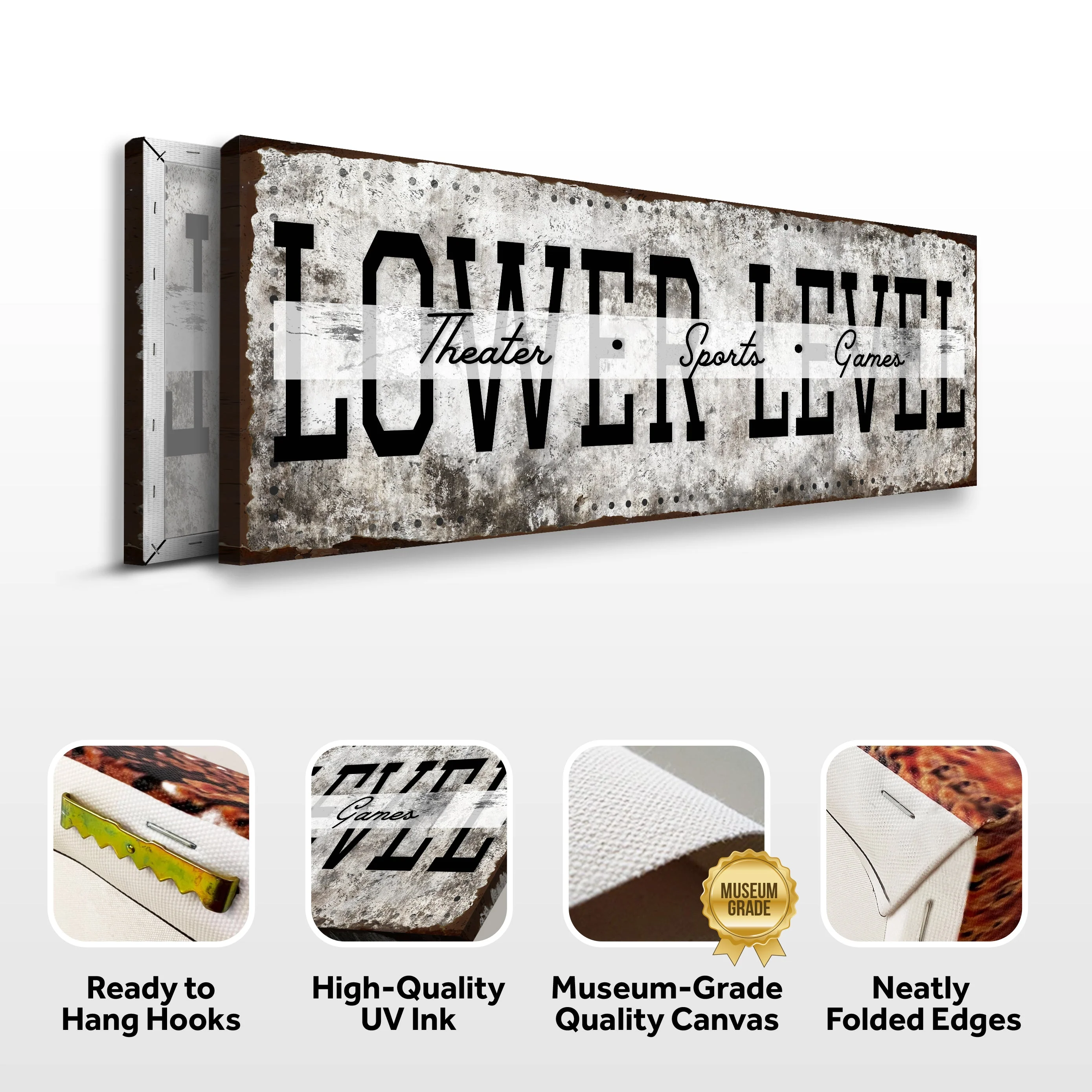 Lower Level Theater Sports Games Basement Bar Sign - Image 4