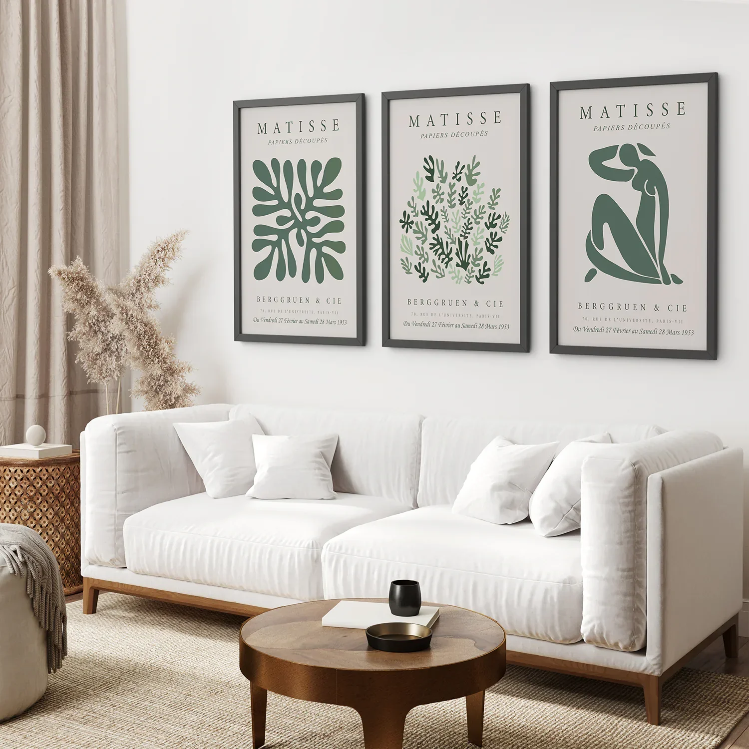 Matisse set of 3 Sage Green Wall Art Prints - Image 5