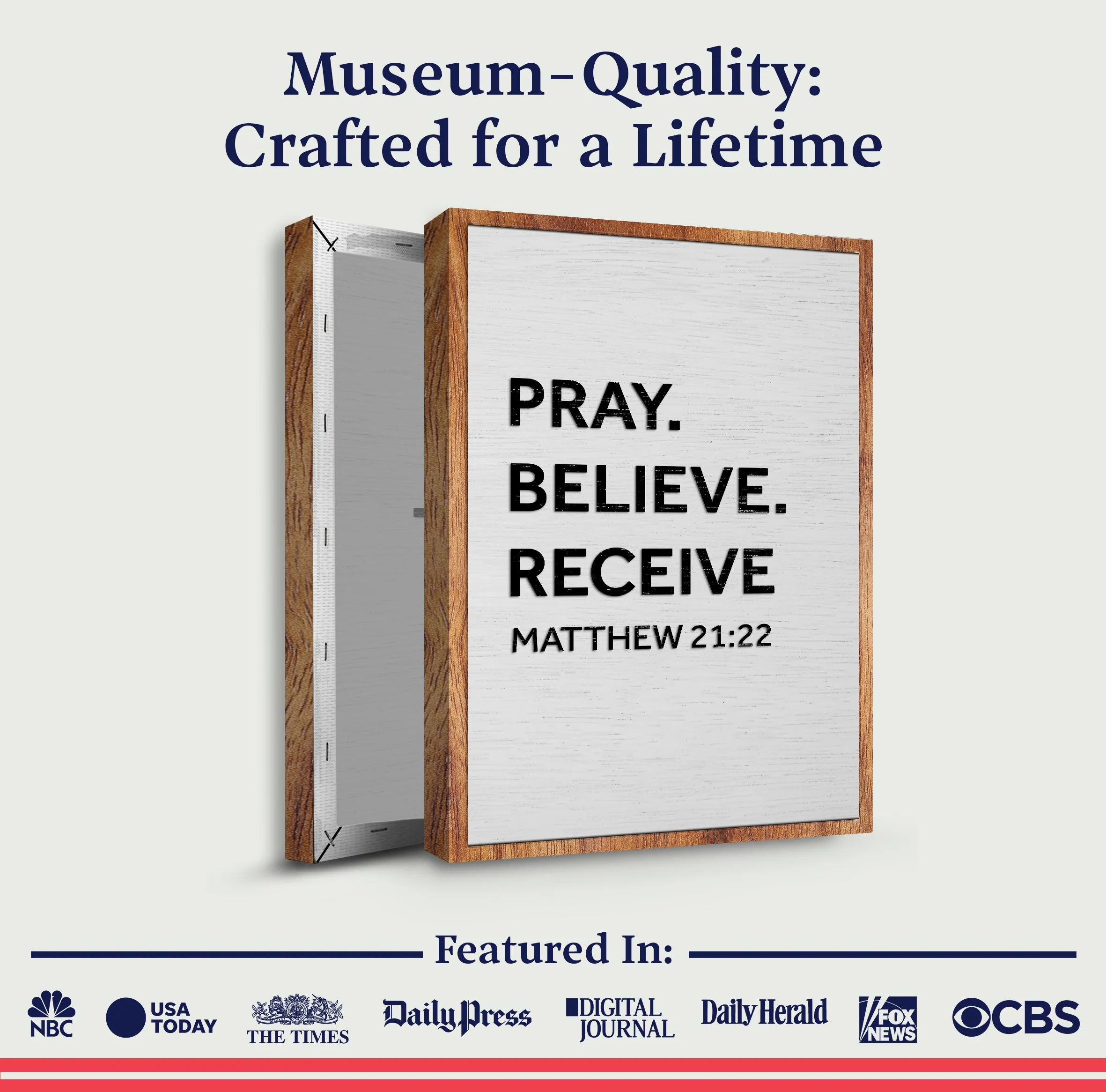 Matthew 21:22 - Pray Believe Receive Faith Sign - Image 6