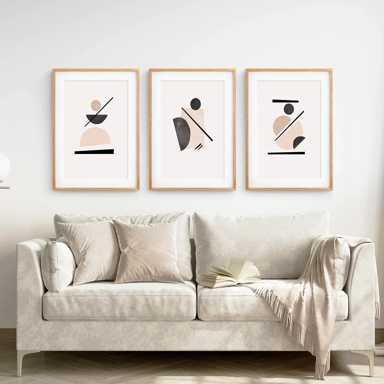 Mid-Century Modern Art Set: 3 Piece Geometric Abstract Prints - Image 2