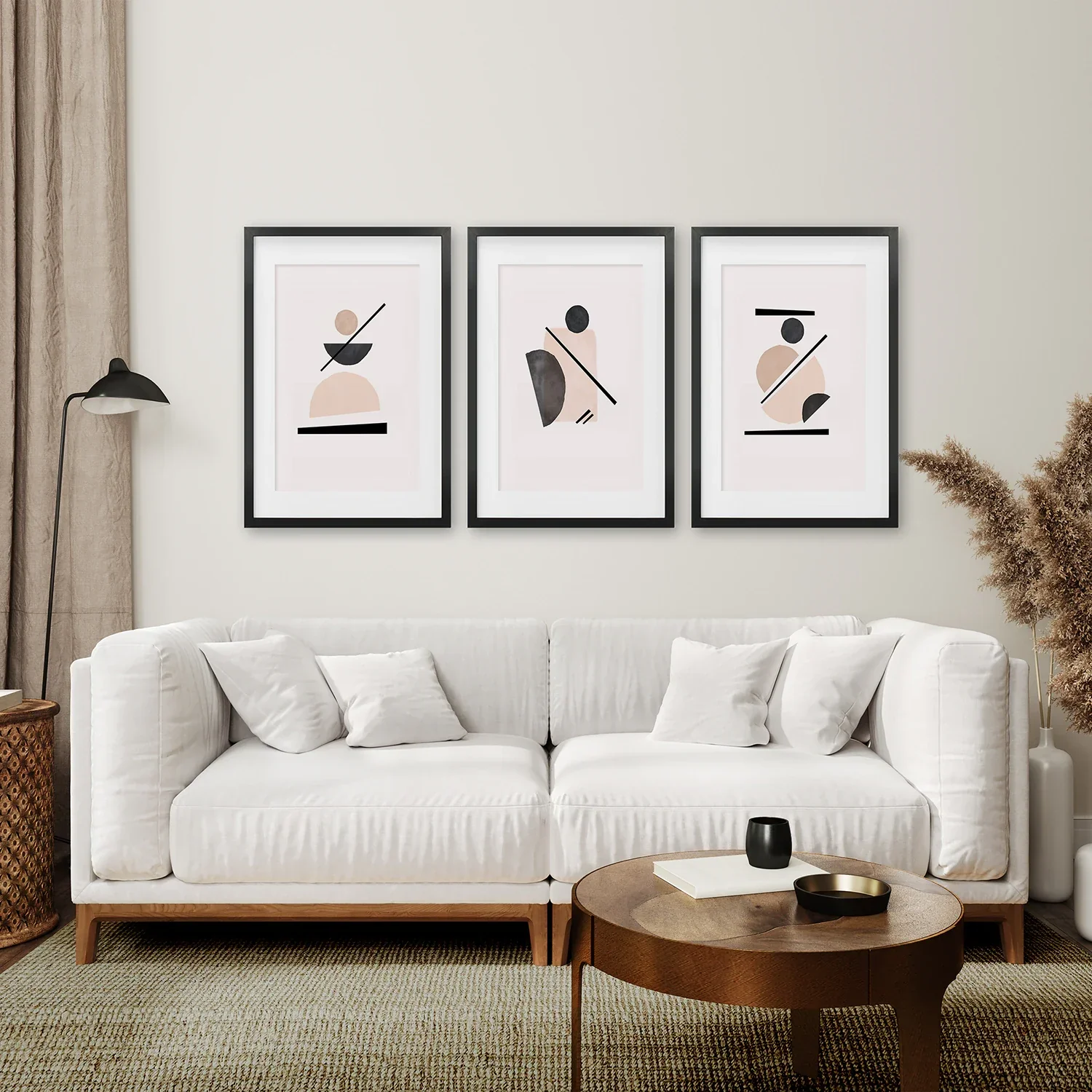 Mid-Century Modern Art Set: 3 Piece Geometric Abstract Prints - Image 6