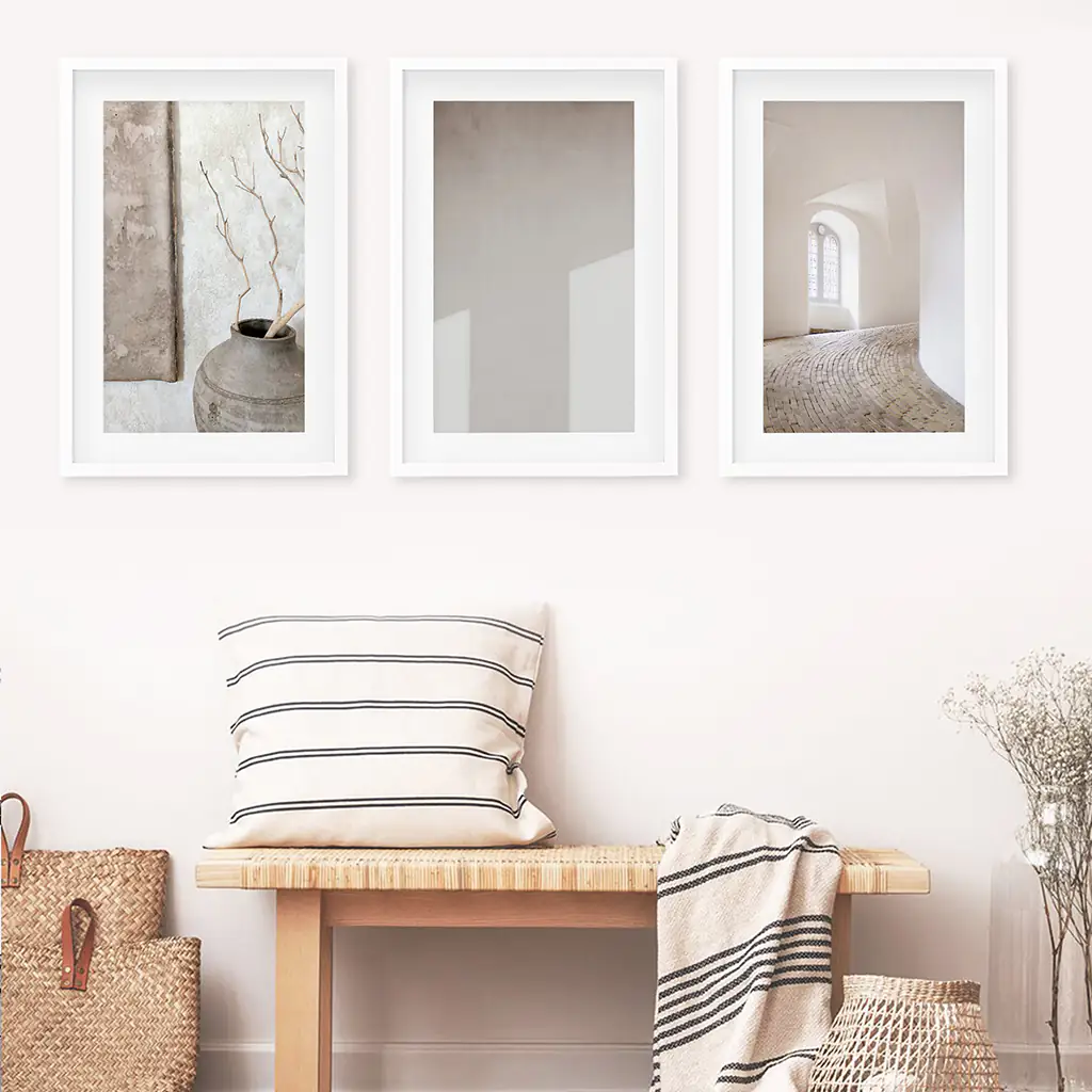Minimalist Beige Modern Architectural Set of 3 Prints - Image 7