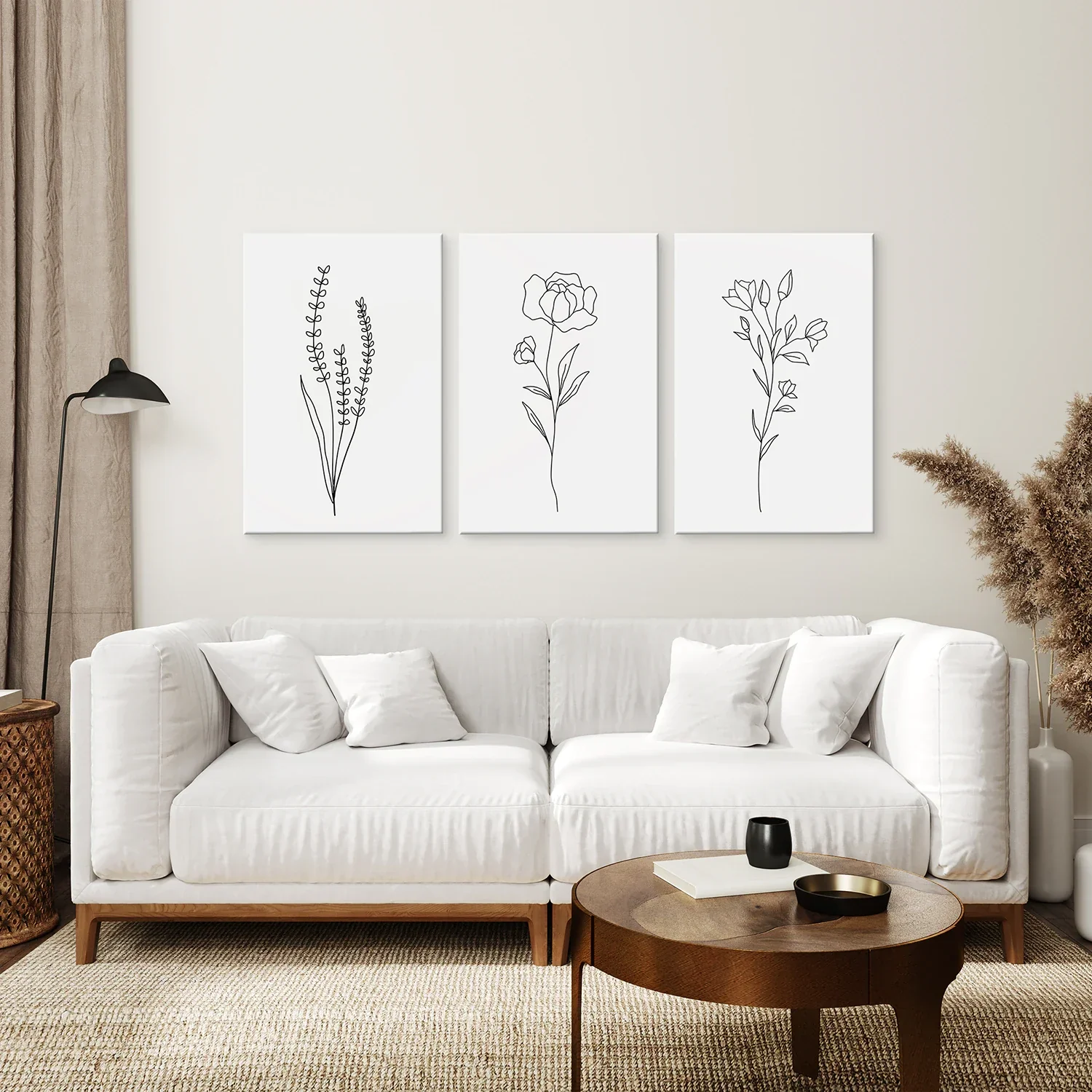 Minimalist Black White Botanical Line Art. Set of 3 Prints - Image 7