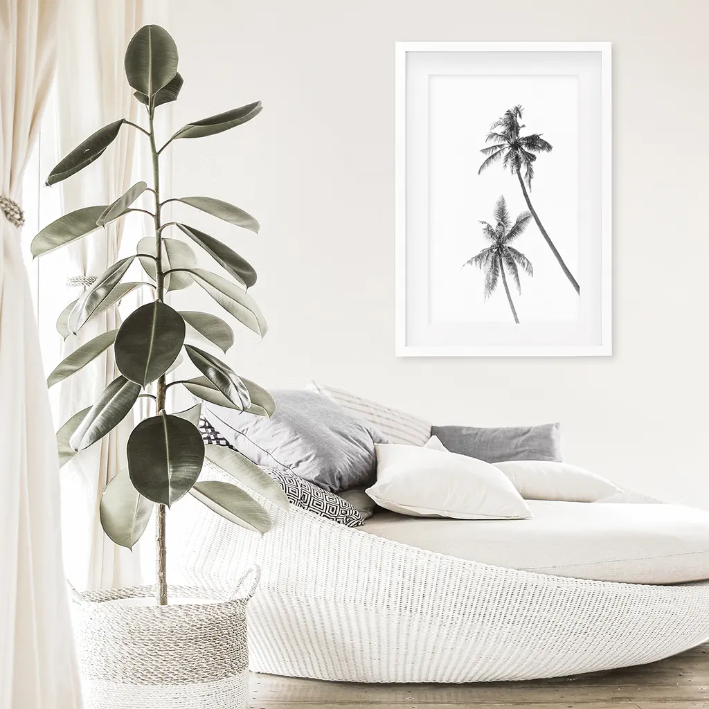Minimalist Black White Palms Poster. Hawaii Theme - Image 3