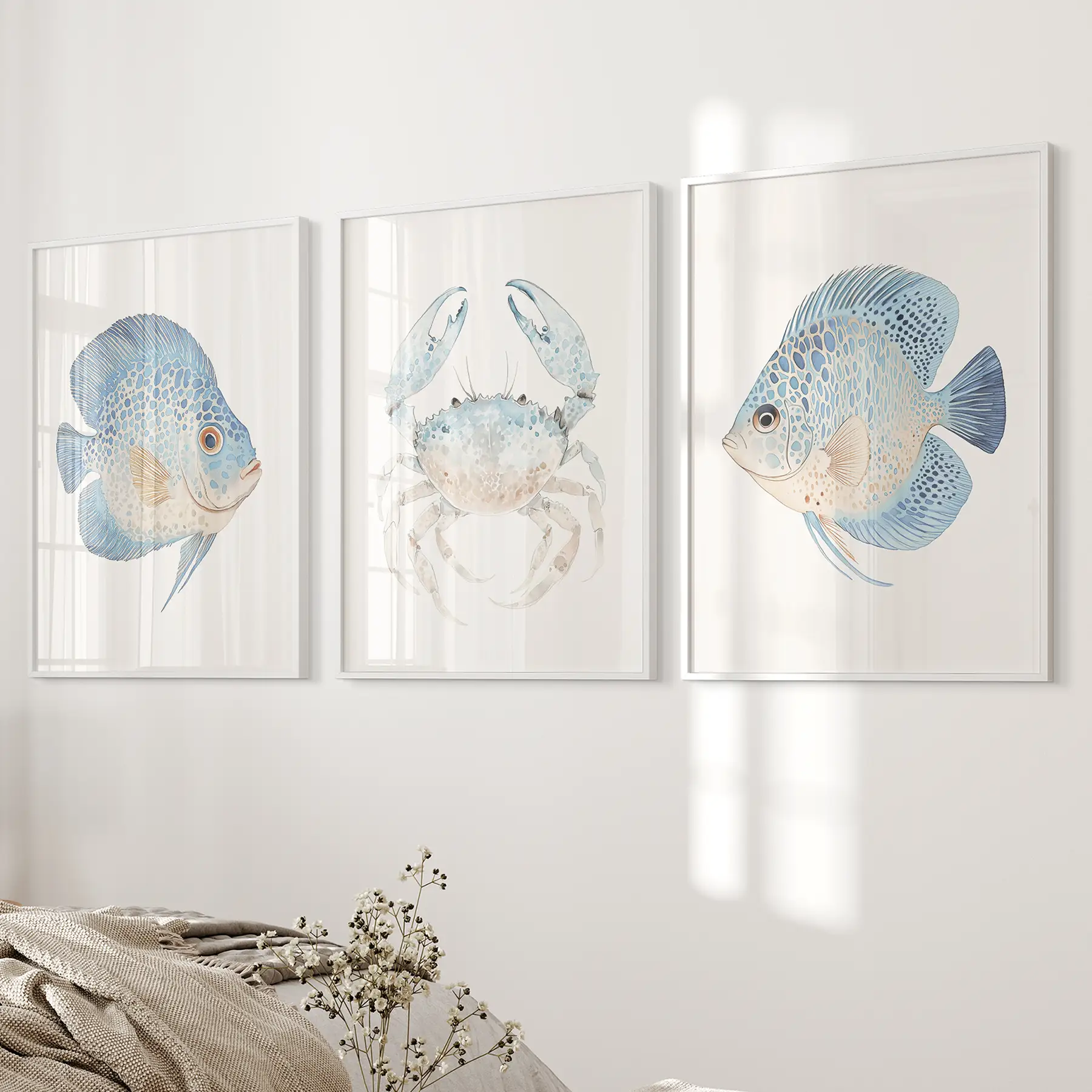 Minimalist Ocean Life Art. Marine Animals Decor - Image 5
