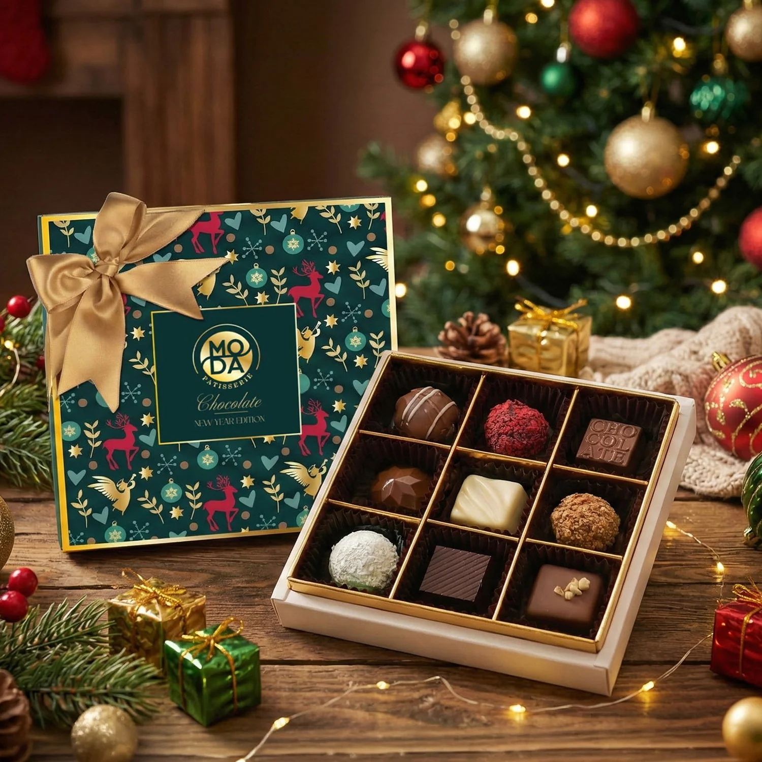 Moda Assorted Chocolate Truffles New Year Gift Pack 3.7oz (100G) - Image 2