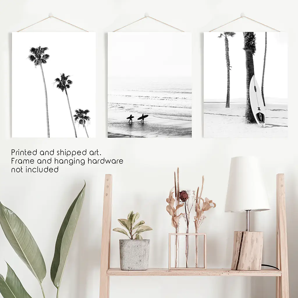 Modern Black White Ocean Surfing Wall Art Set - Image 10