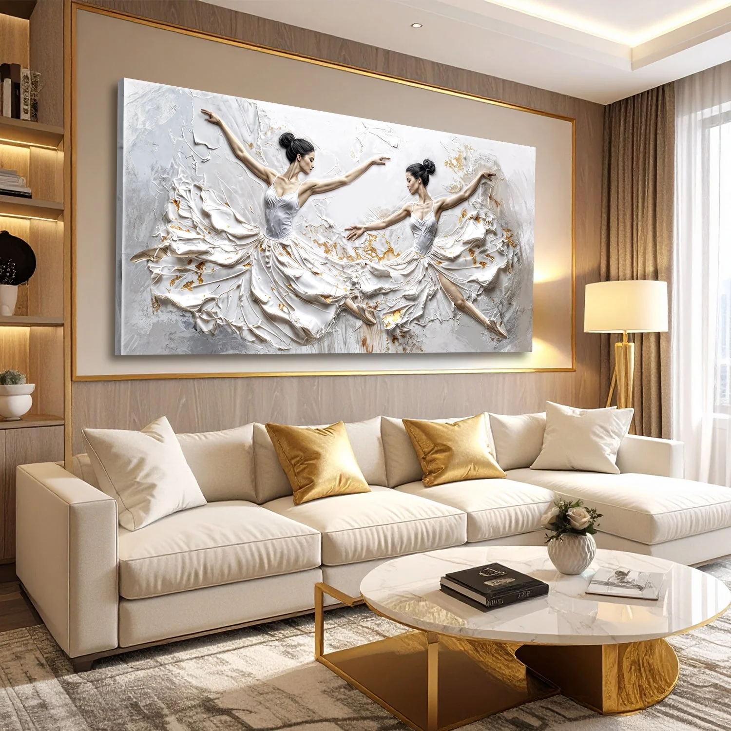 Modern Ethereal Dancers Impasto Wall Art - Image 2