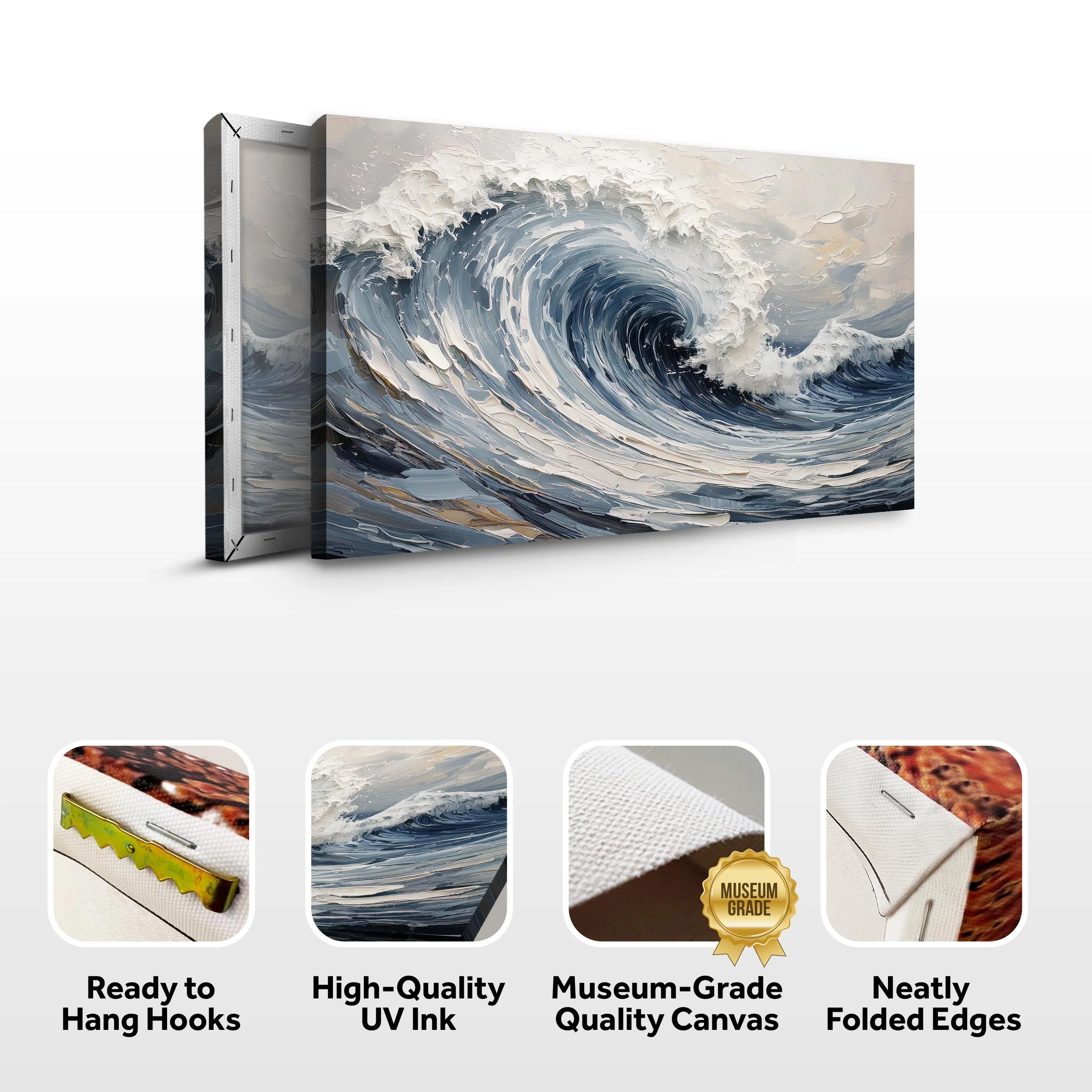 Modern Ocean Wave Wall Art - Image 3