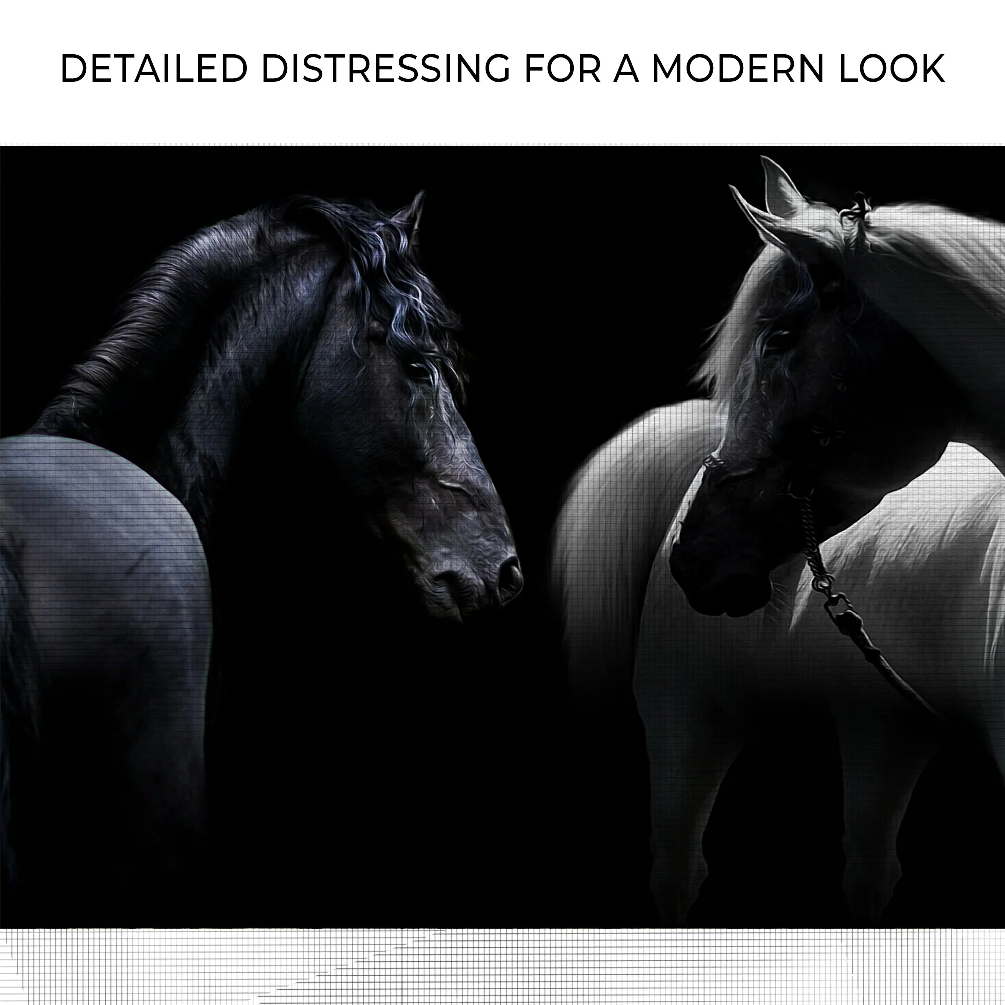 Monochromatic Horses Canvas Wall Art - Image 4