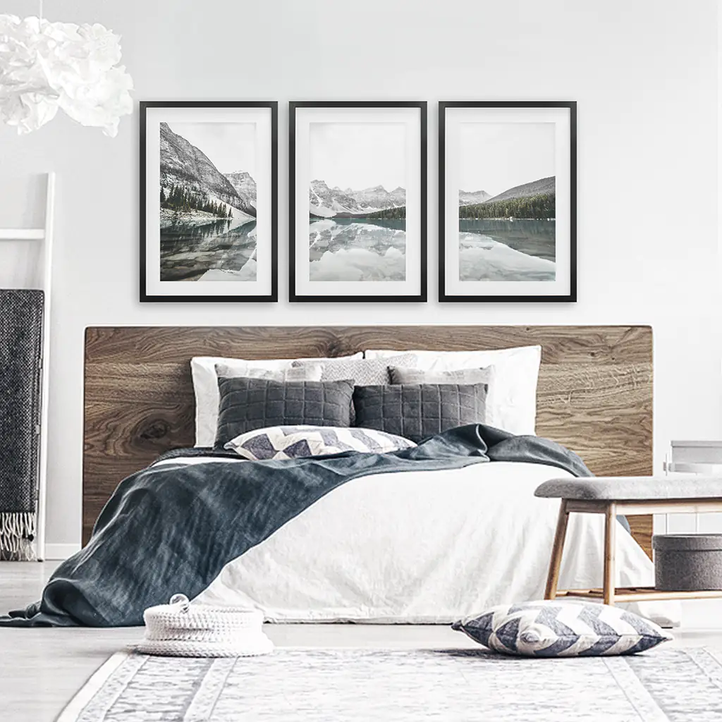 Moraine Lake Nature 3 Piece Wall Art. Nordic Mountain Prints - Image 4
