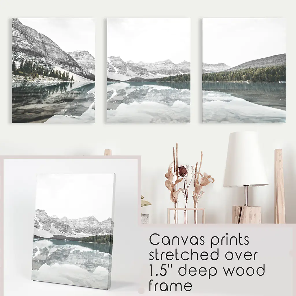 Moraine Lake Nature 3 Piece Wall Art. Nordic Mountain Prints - Image 9