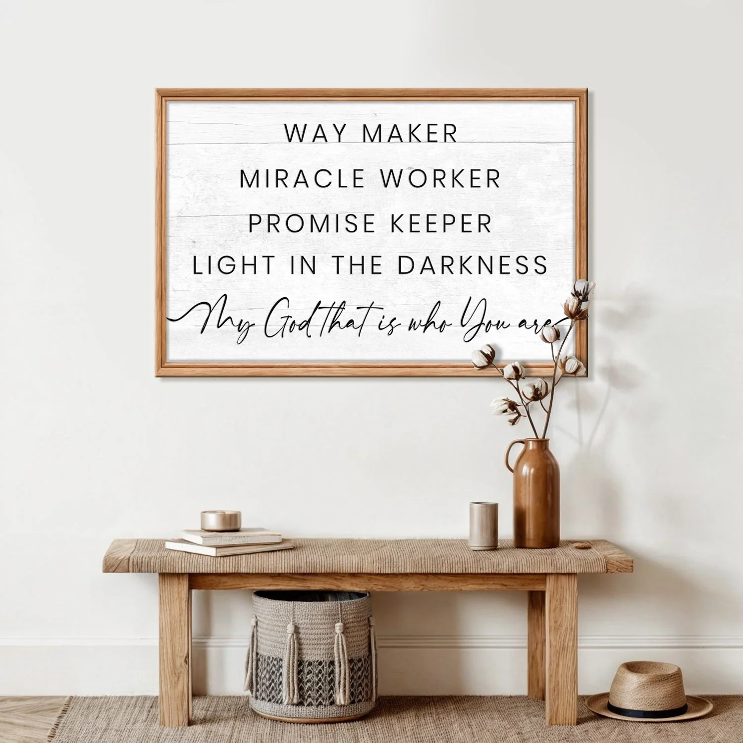 My God Way Maker Miracle Worker Faith Sign - Image 3