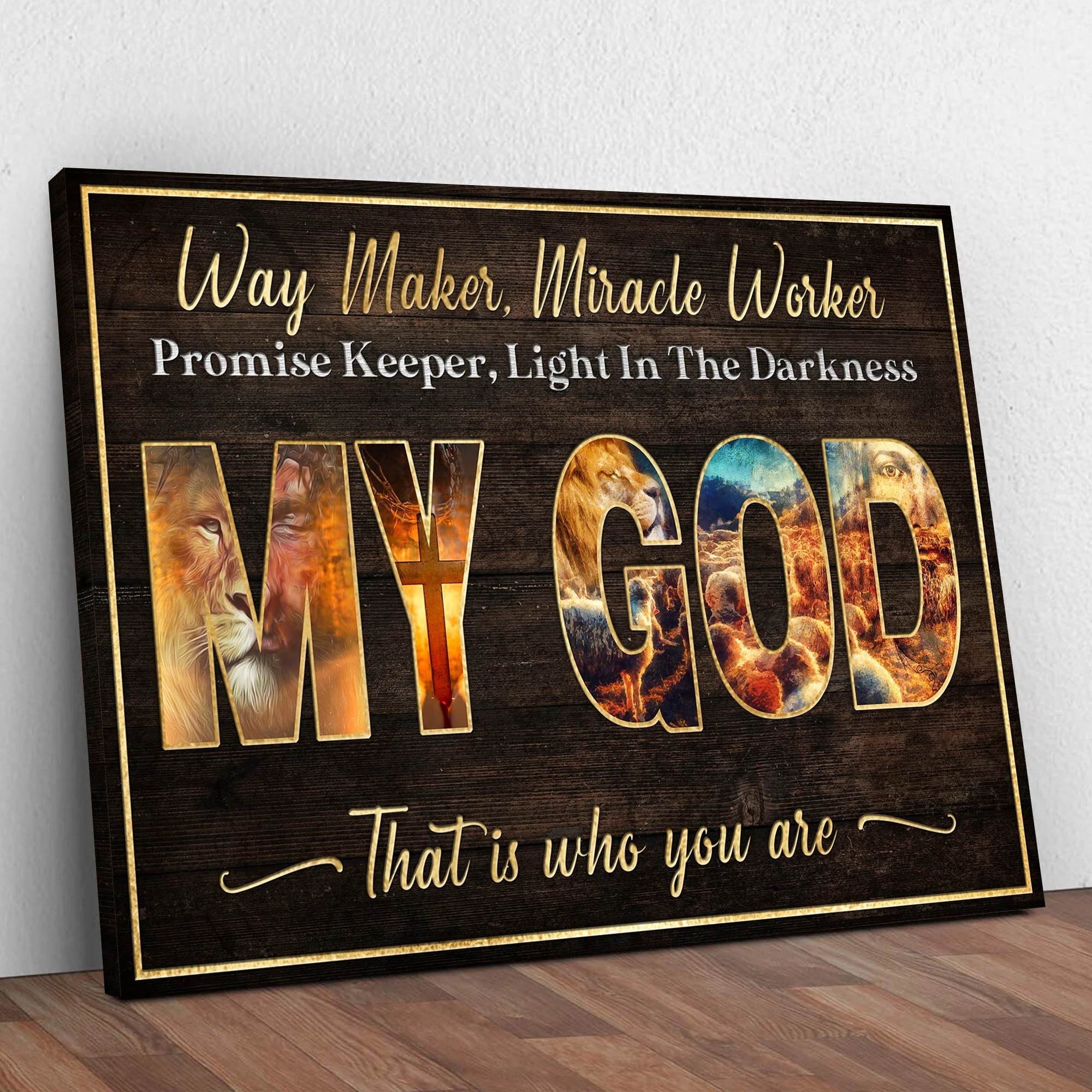 My God Way Maker Miracle Worker Sign - Image 2