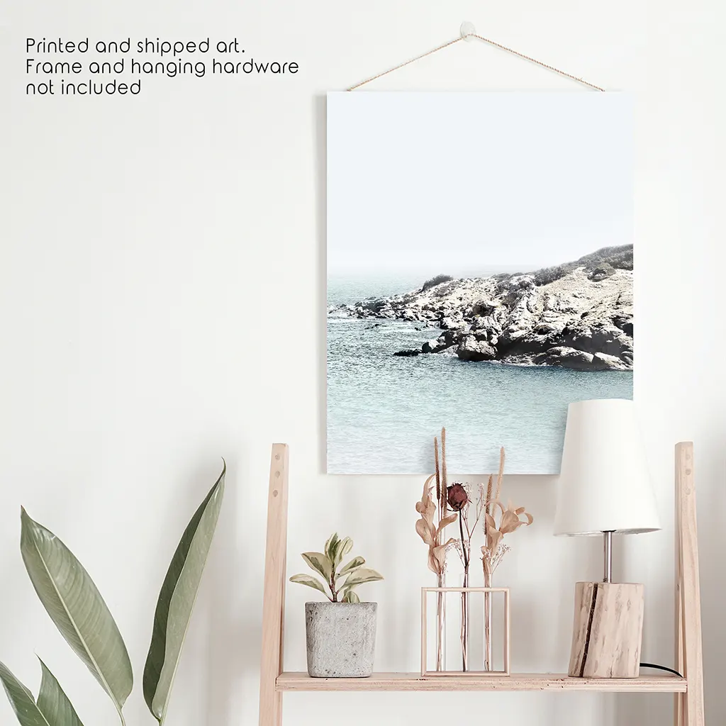Nautical Neutral Tones Print. Ocean Waves, Rocks - Image 10