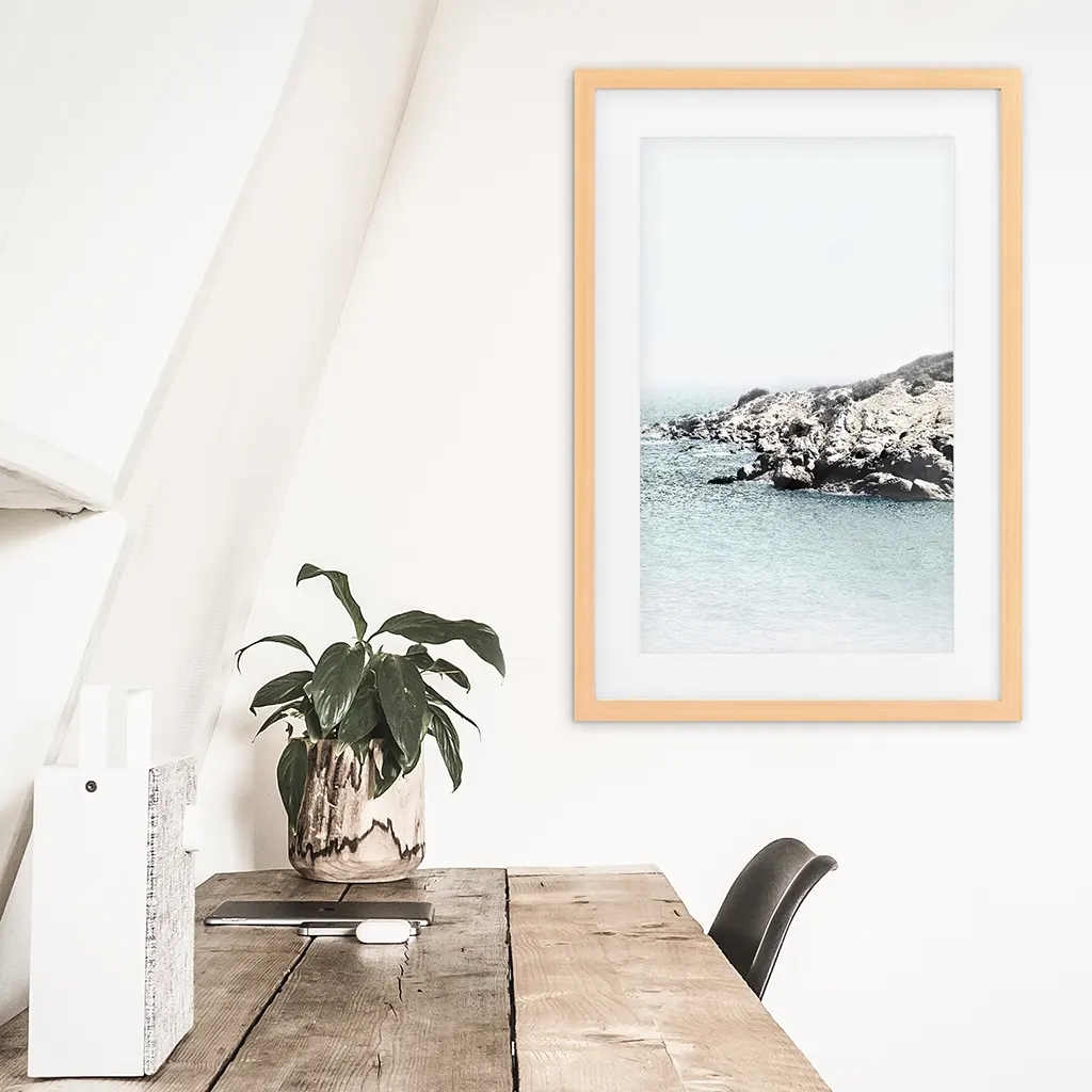 Nautical Neutral Tones Print. Ocean Waves, Rocks - Image 5