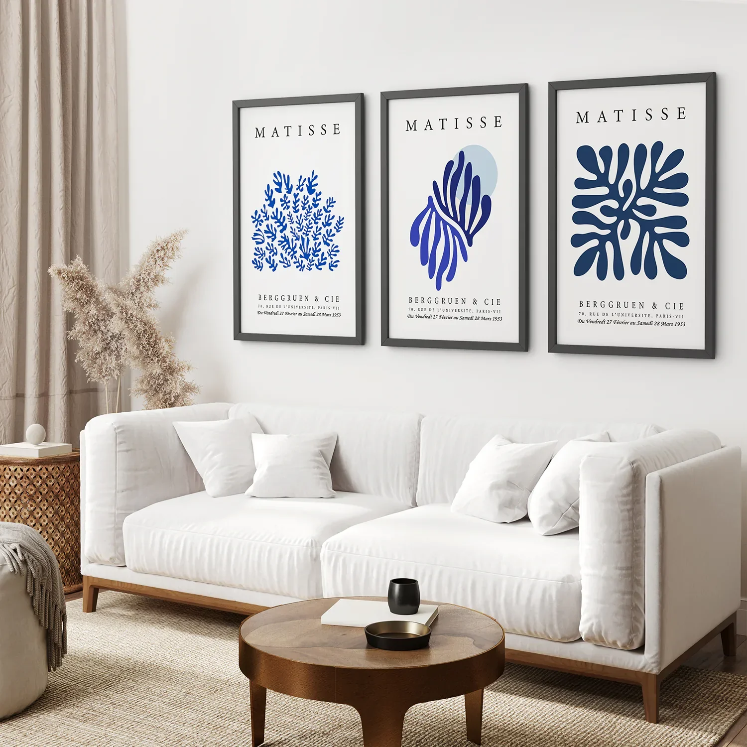 Navy Blue Henri Matisse Cut Outs. Set of 3 Prints - Image 5